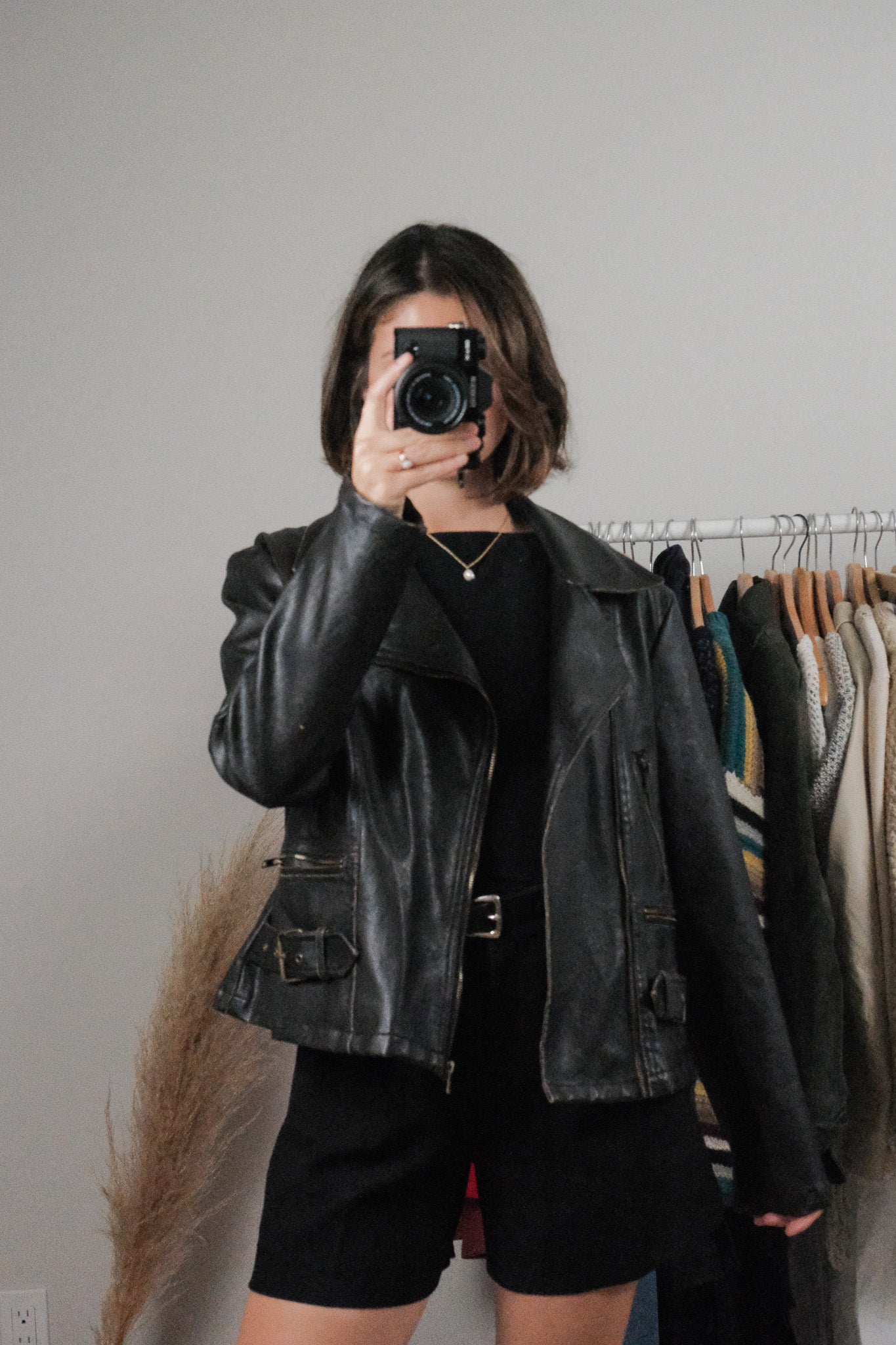 Vintage x Faux Leather Patina Moto Jacket (M/L)
