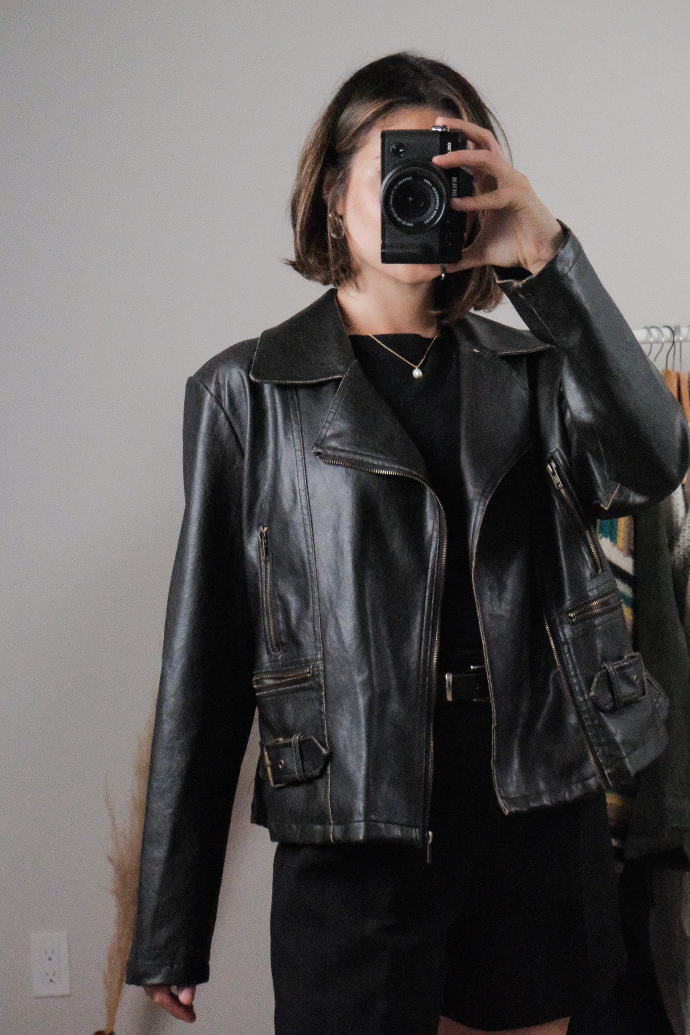Vintage x Faux Leather Patina Moto Jacket (M/L)