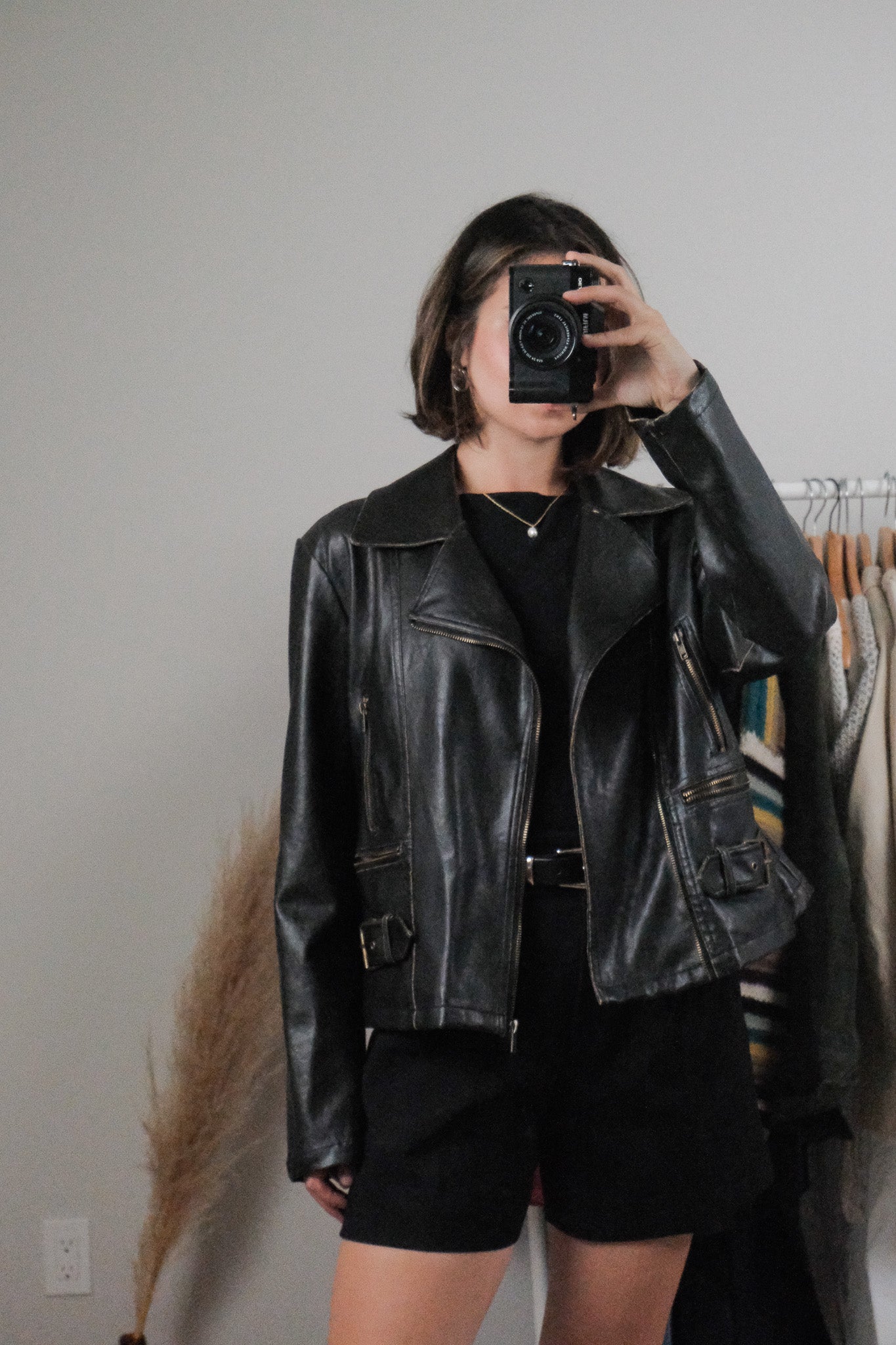 Vintage x Faux Leather Patina Moto Jacket (M/L)