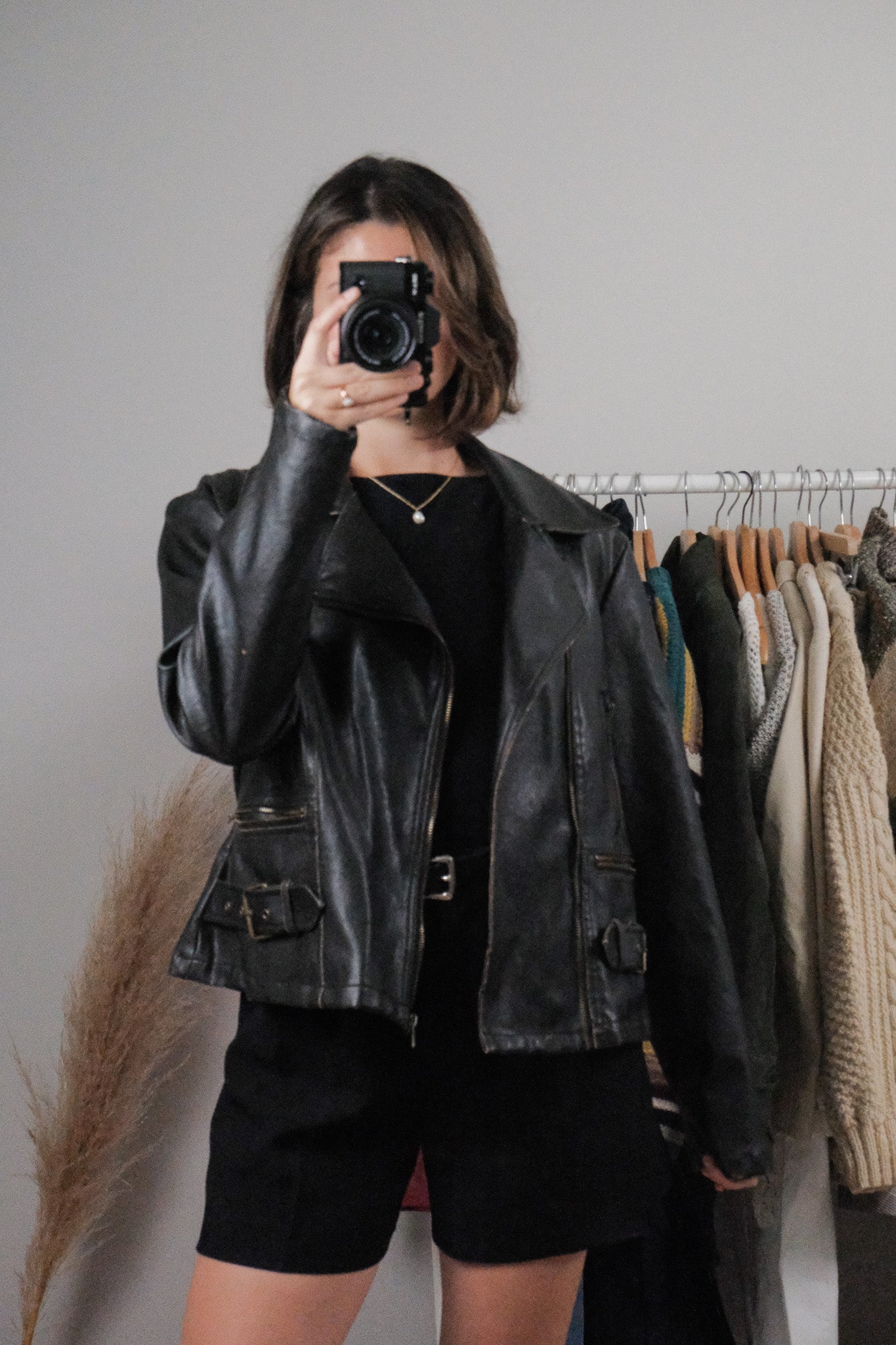 Vintage x Faux Leather Patina Moto Jacket (M/L)