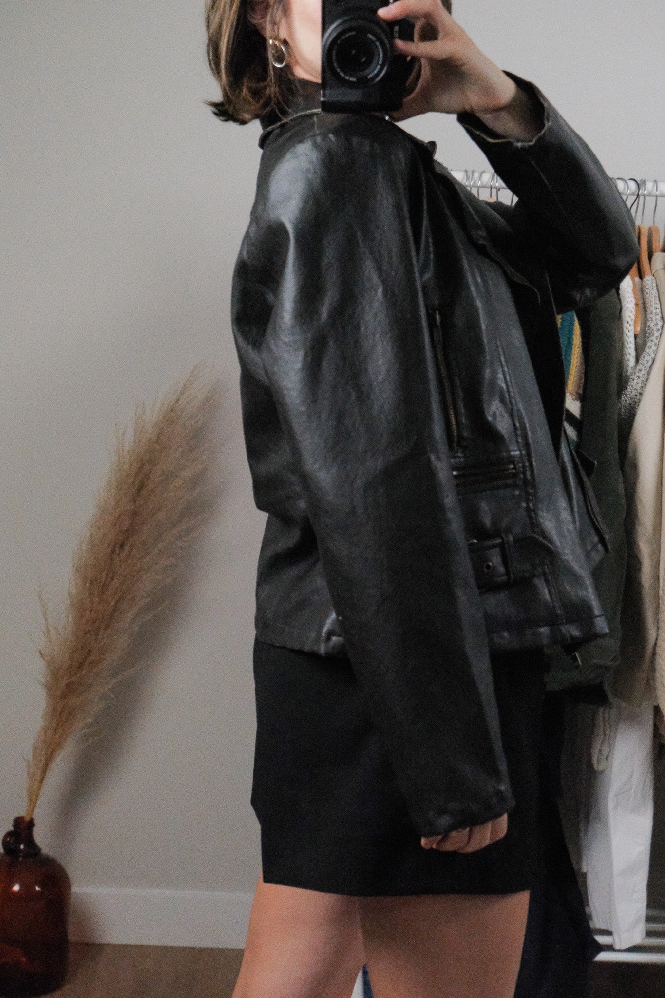 Vintage x Faux Leather Patina Moto Jacket (M/L)