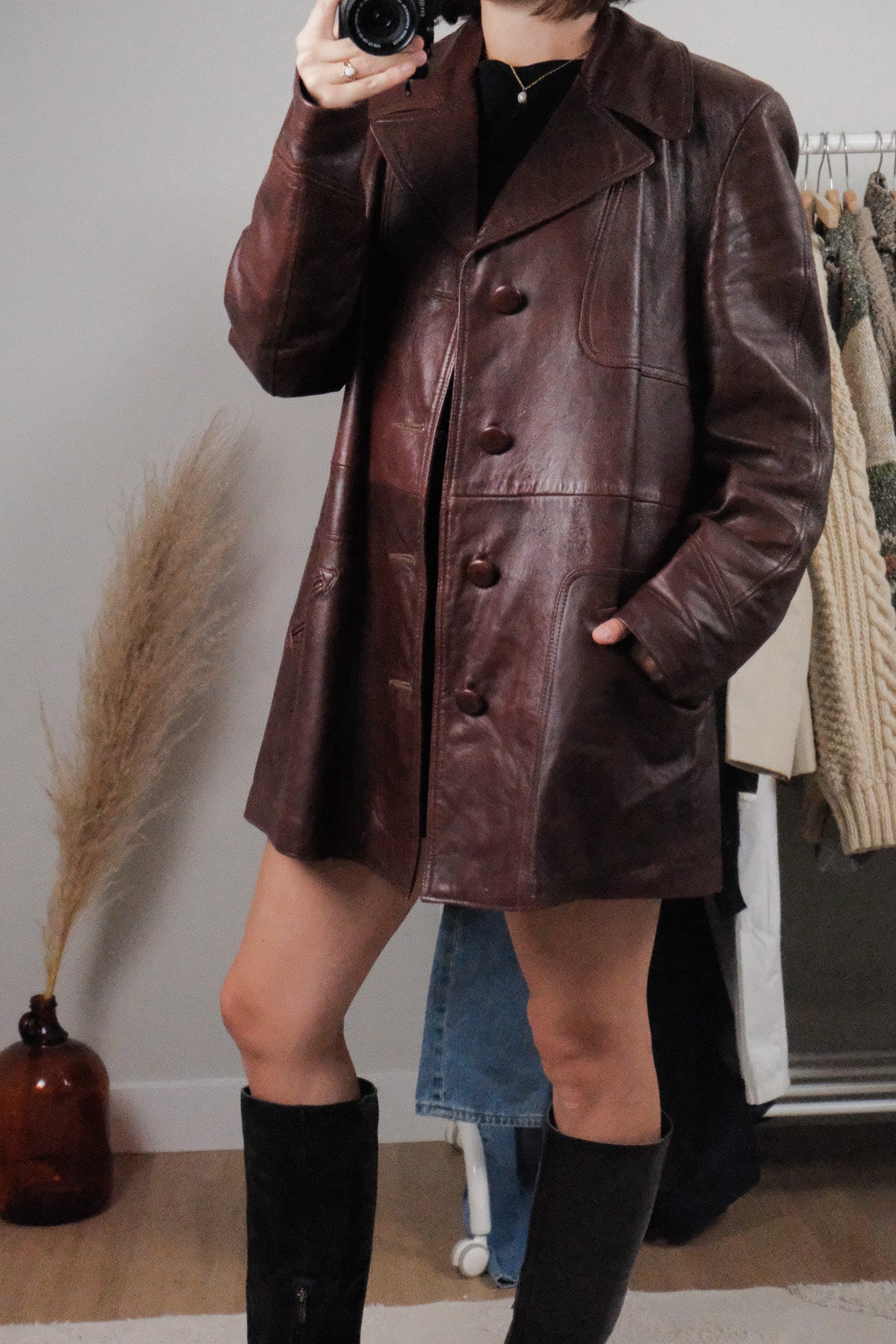 Made in Canada x Vintage x 1970s Leather Jacket (L)