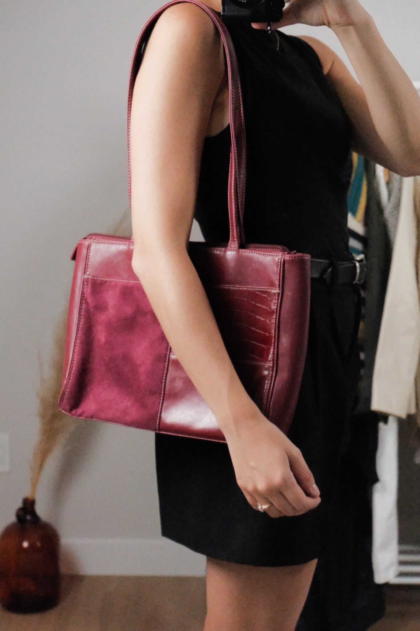 Vintage x Faux Leather Patchwork Purse