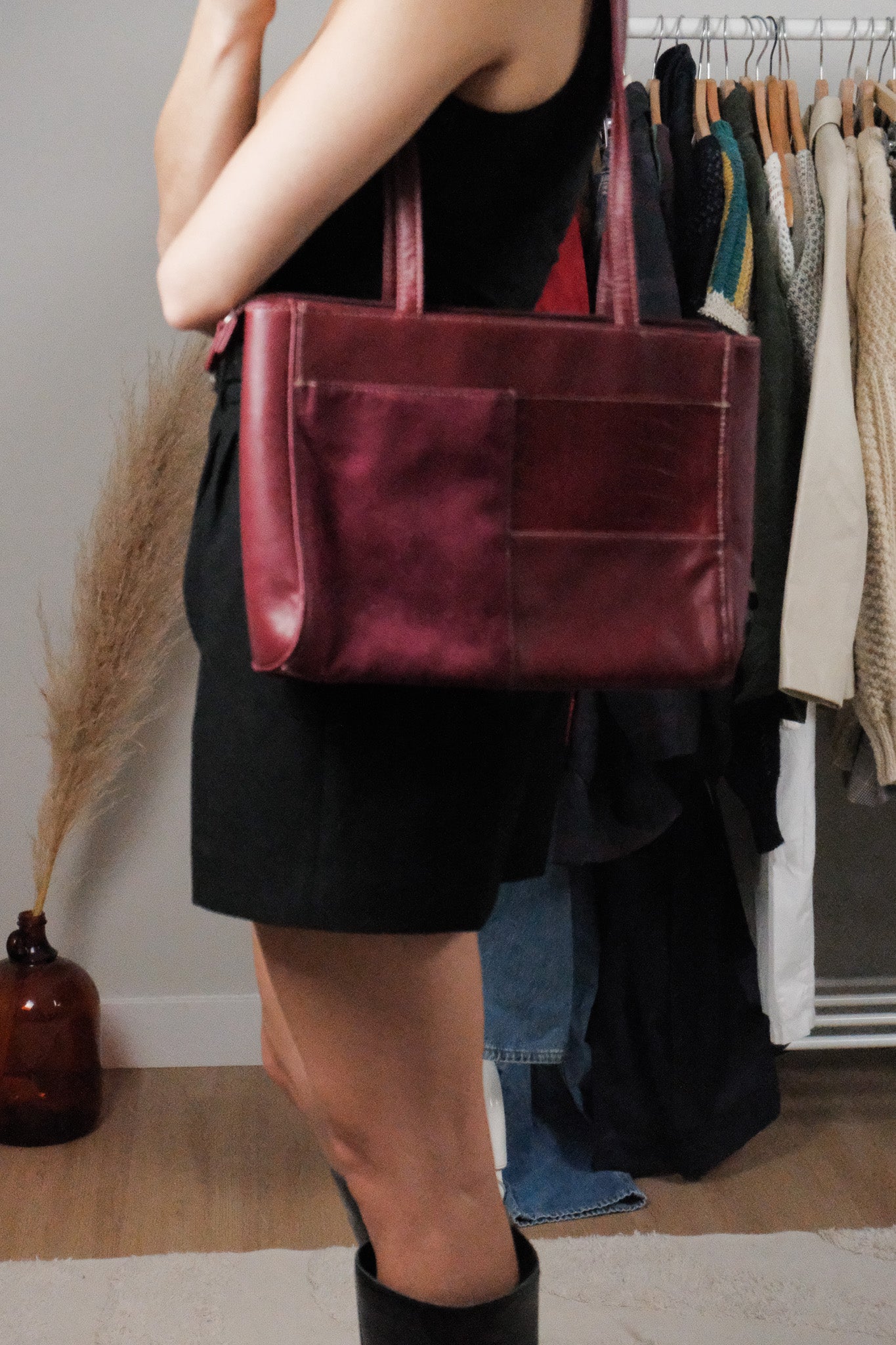 Vintage x Faux Leather Patchwork Purse