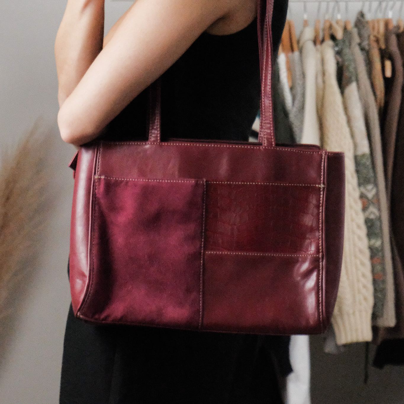 Vintage x Faux Leather Patchwork Purse