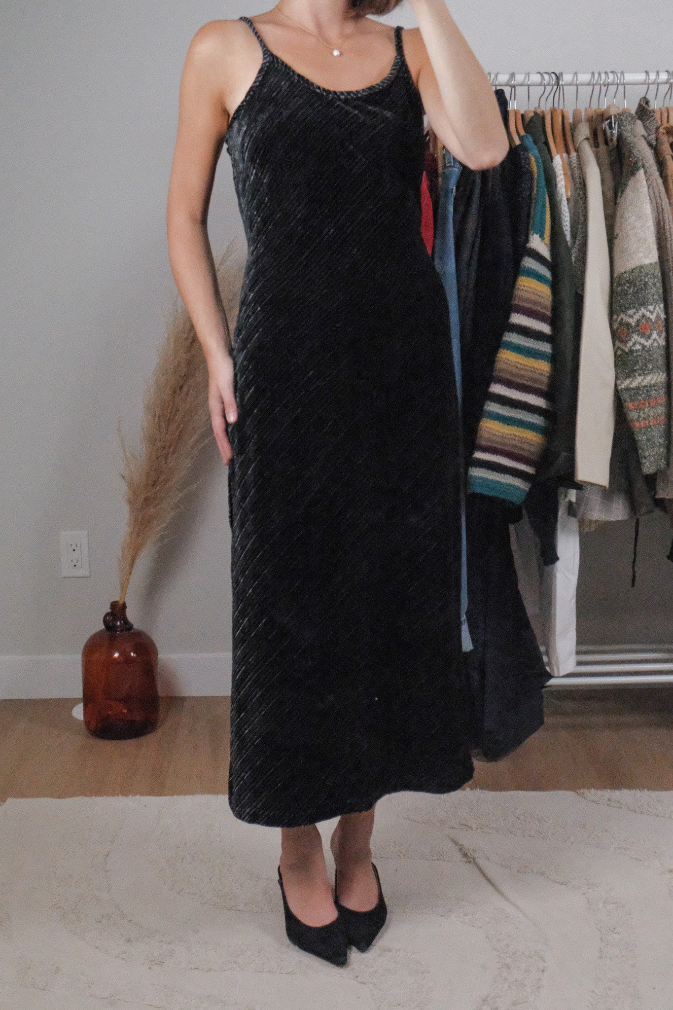 Made in Canada x Vintage x Velvet Maxi Dress (M)