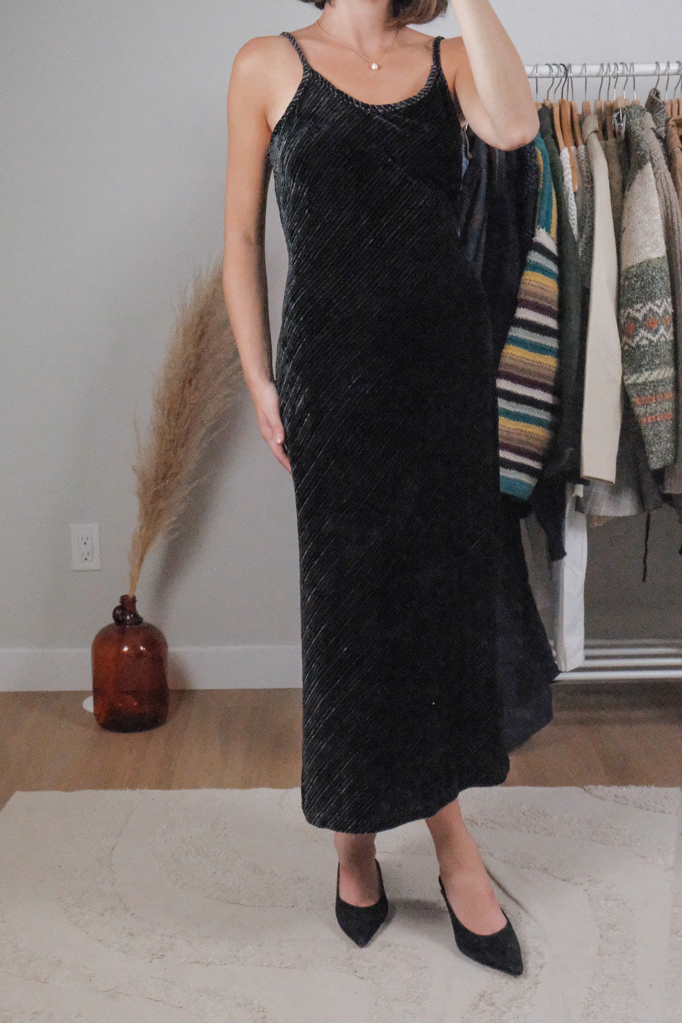 Made in Canada x Vintage x Velvet Maxi Dress (M)