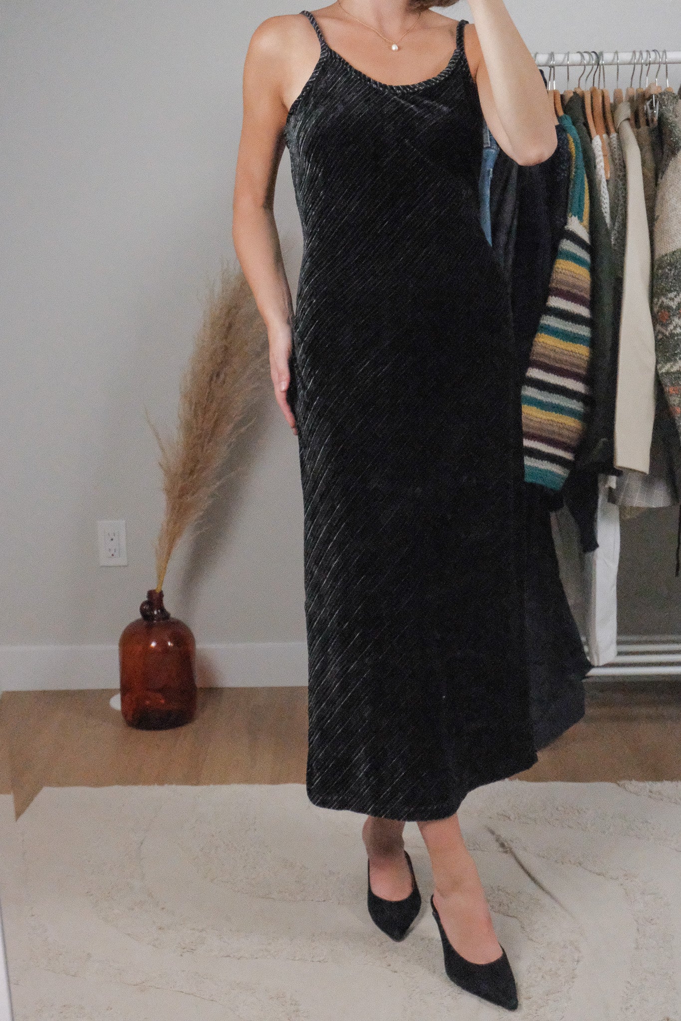 Made in Canada x Vintage x Velvet Maxi Dress (M)