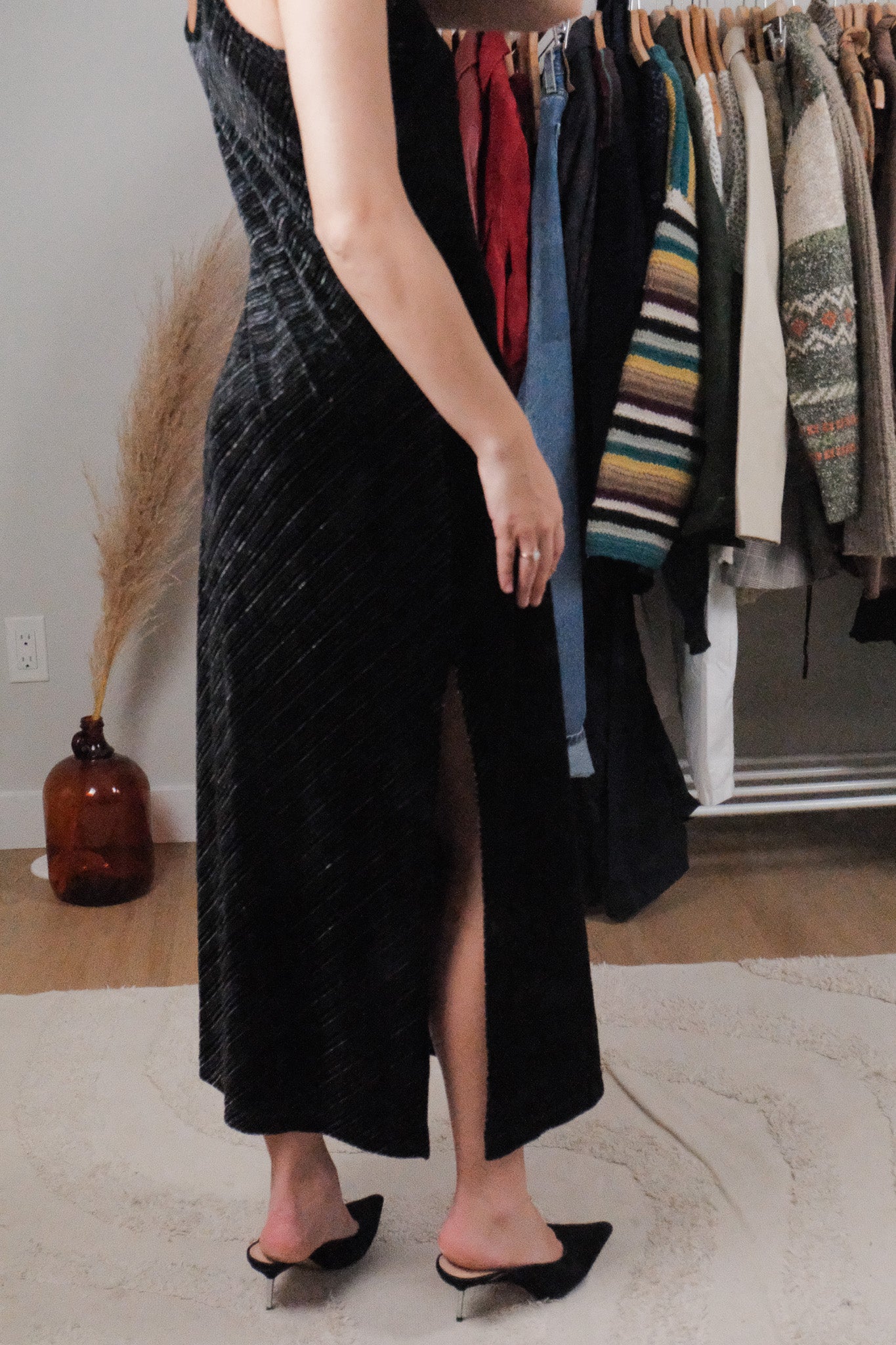 Made in Canada x Vintage x Velvet Maxi Dress (M)