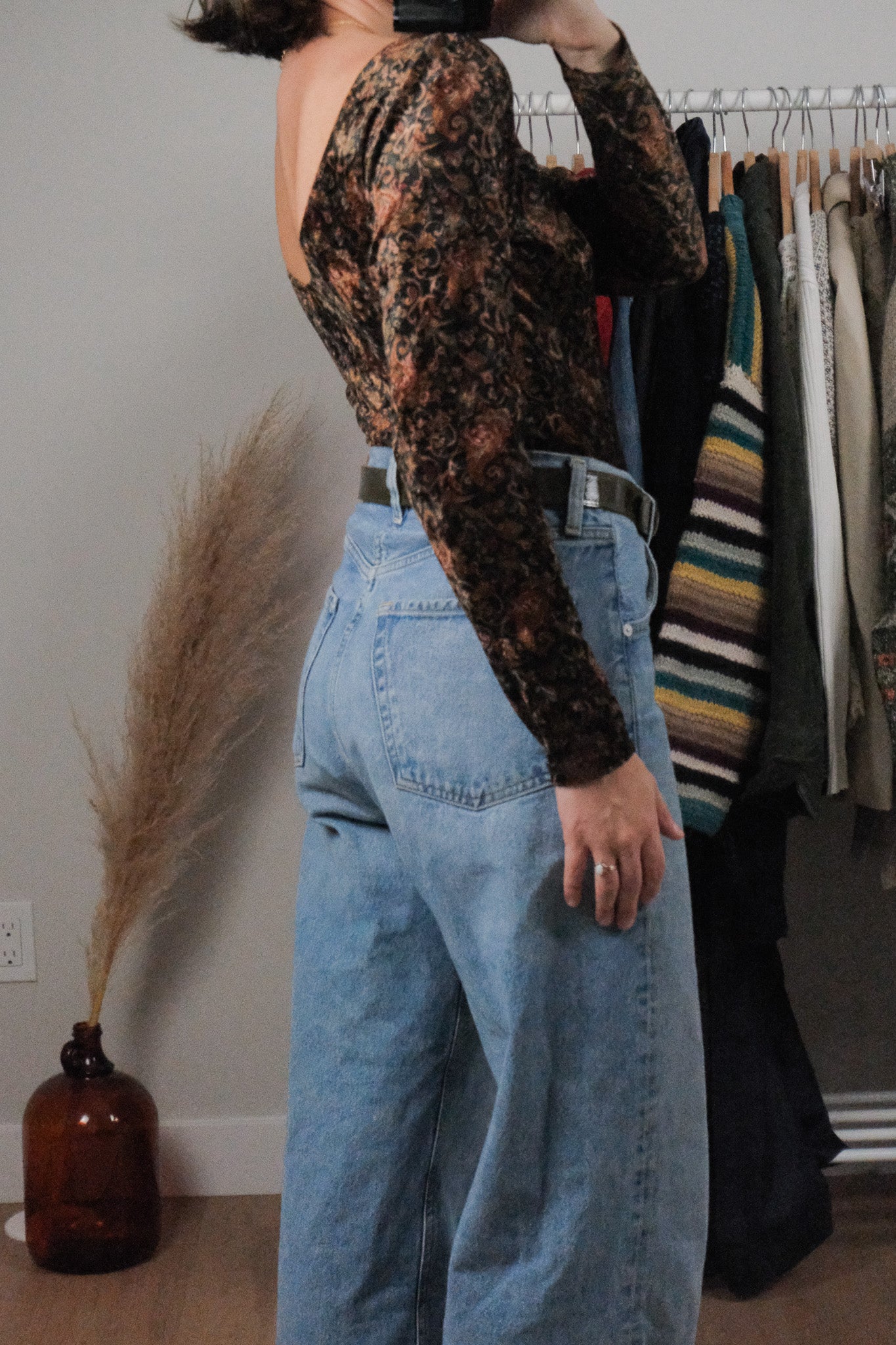 Made in Canada x Vintage x Velvet Paisley Bodysuit (M)
