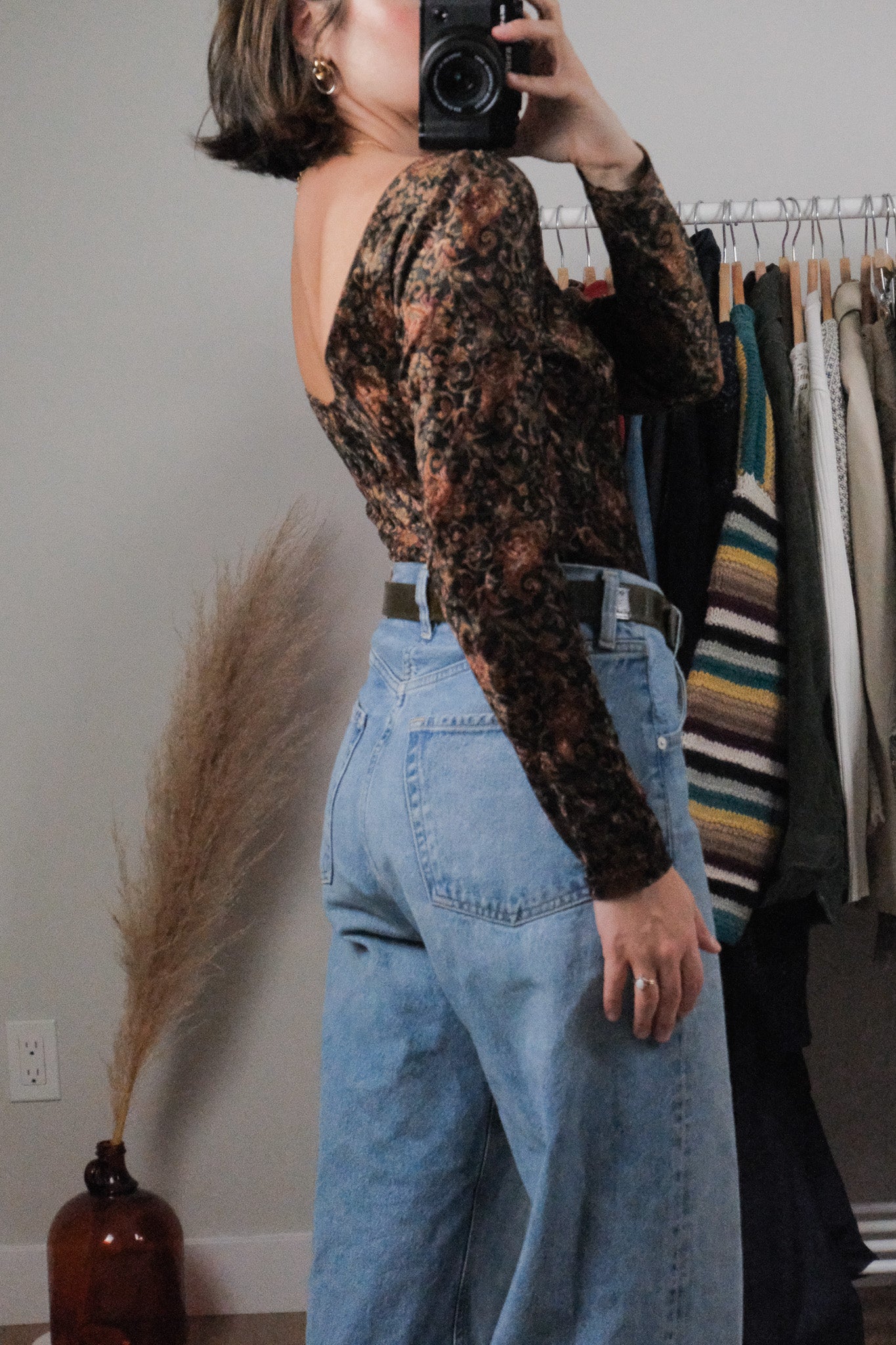 Made in Canada x Vintage x Velvet Paisley Bodysuit (M)
