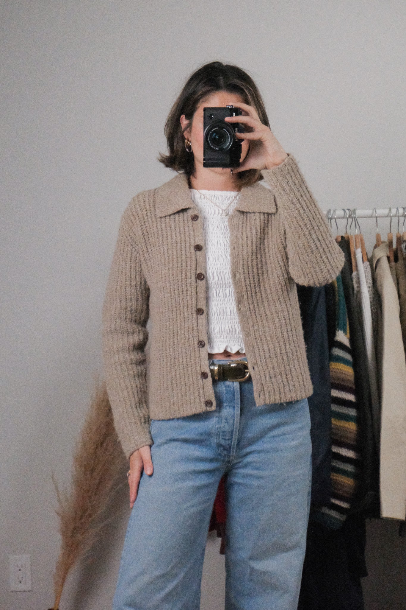 Vintage x Wool Blend Collared Cardigan (S)