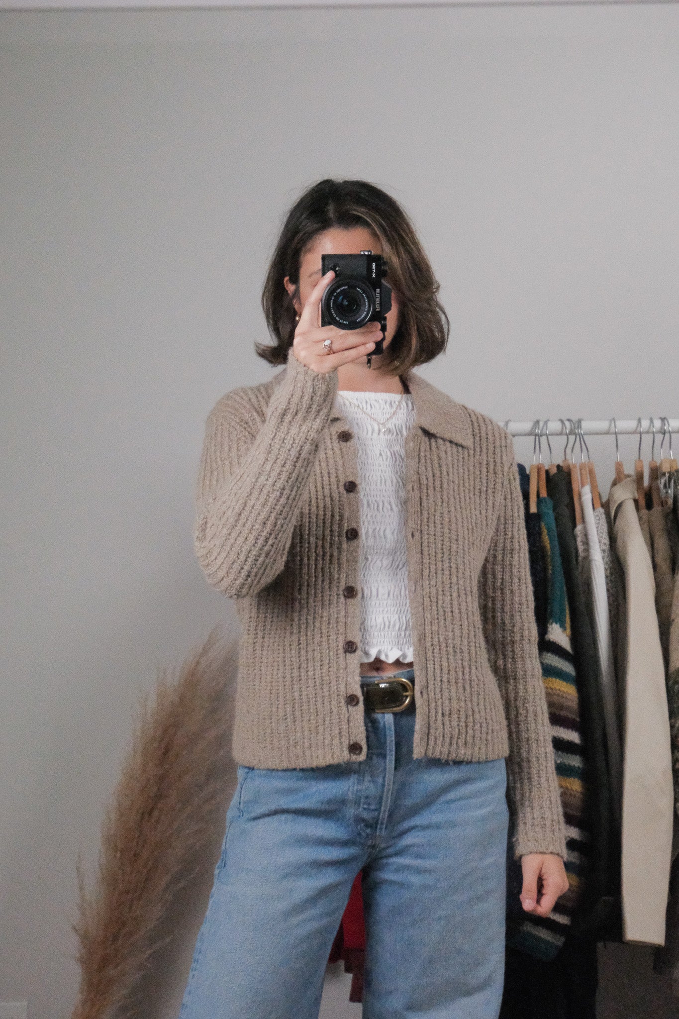 Vintage x Wool Blend Collared Cardigan (S)