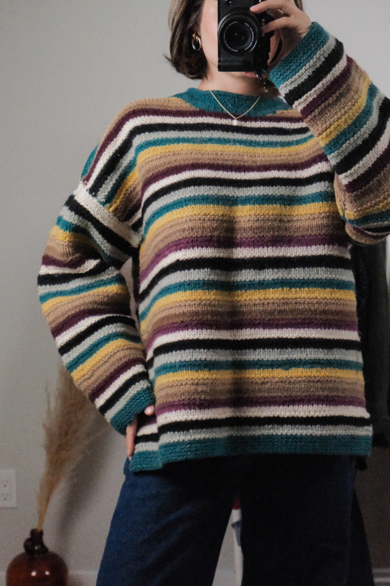 Handknit x Wool Striped Chunky Knit (L/XL)