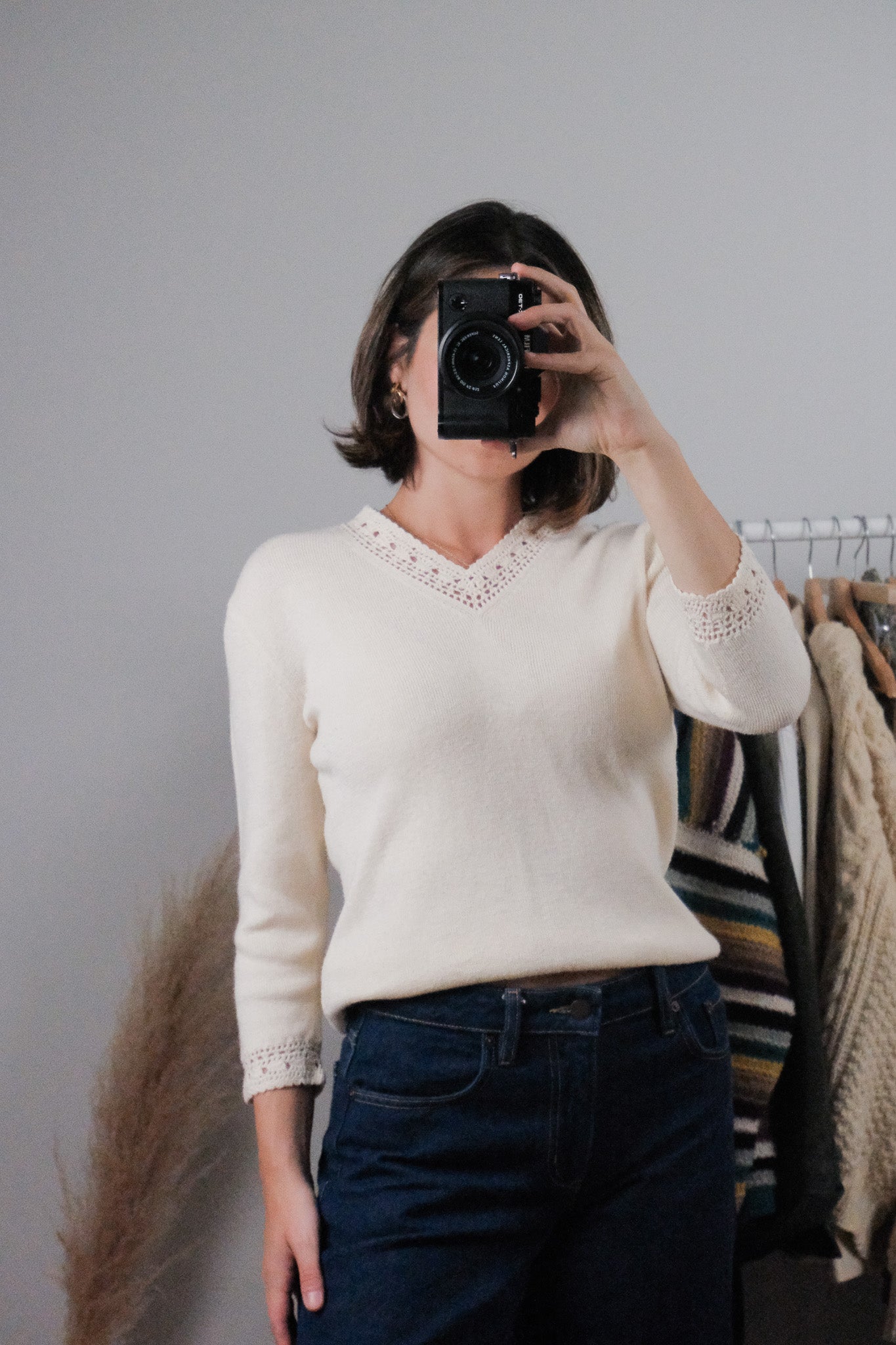 Vintage x Crochet Trim Knit (S)