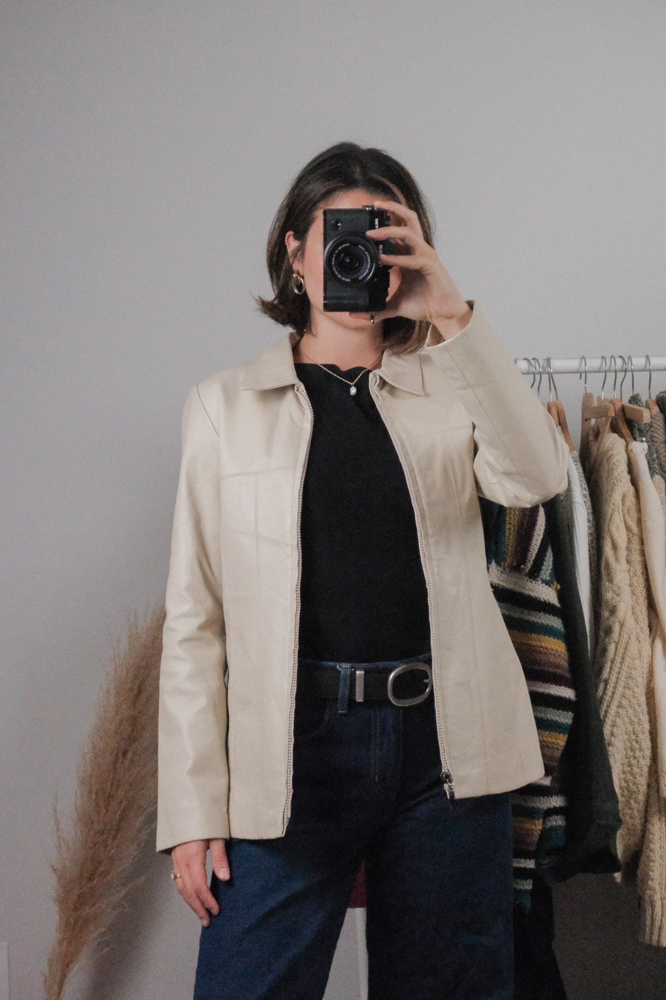 Vintage x Collared Leather Jacket (S)