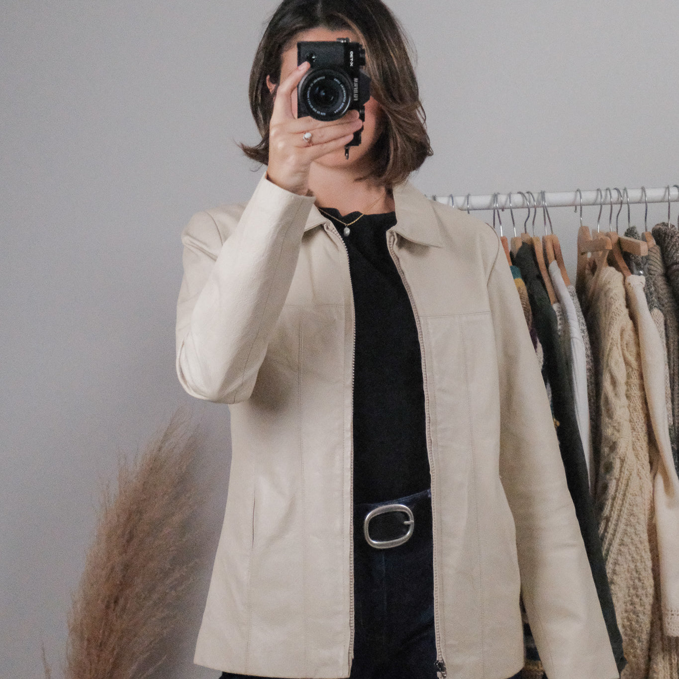 Vintage x Collared Leather Jacket (S)