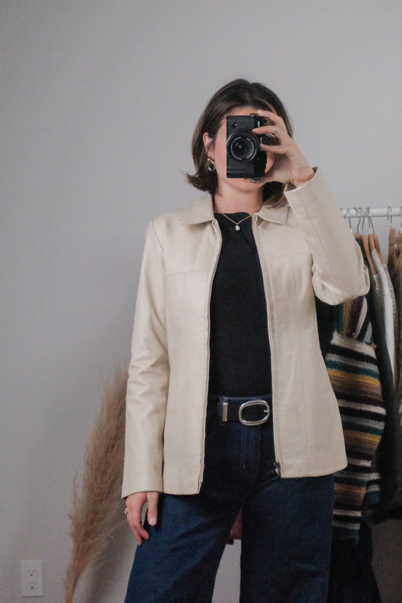 Vintage x Collared Leather Jacket (S)