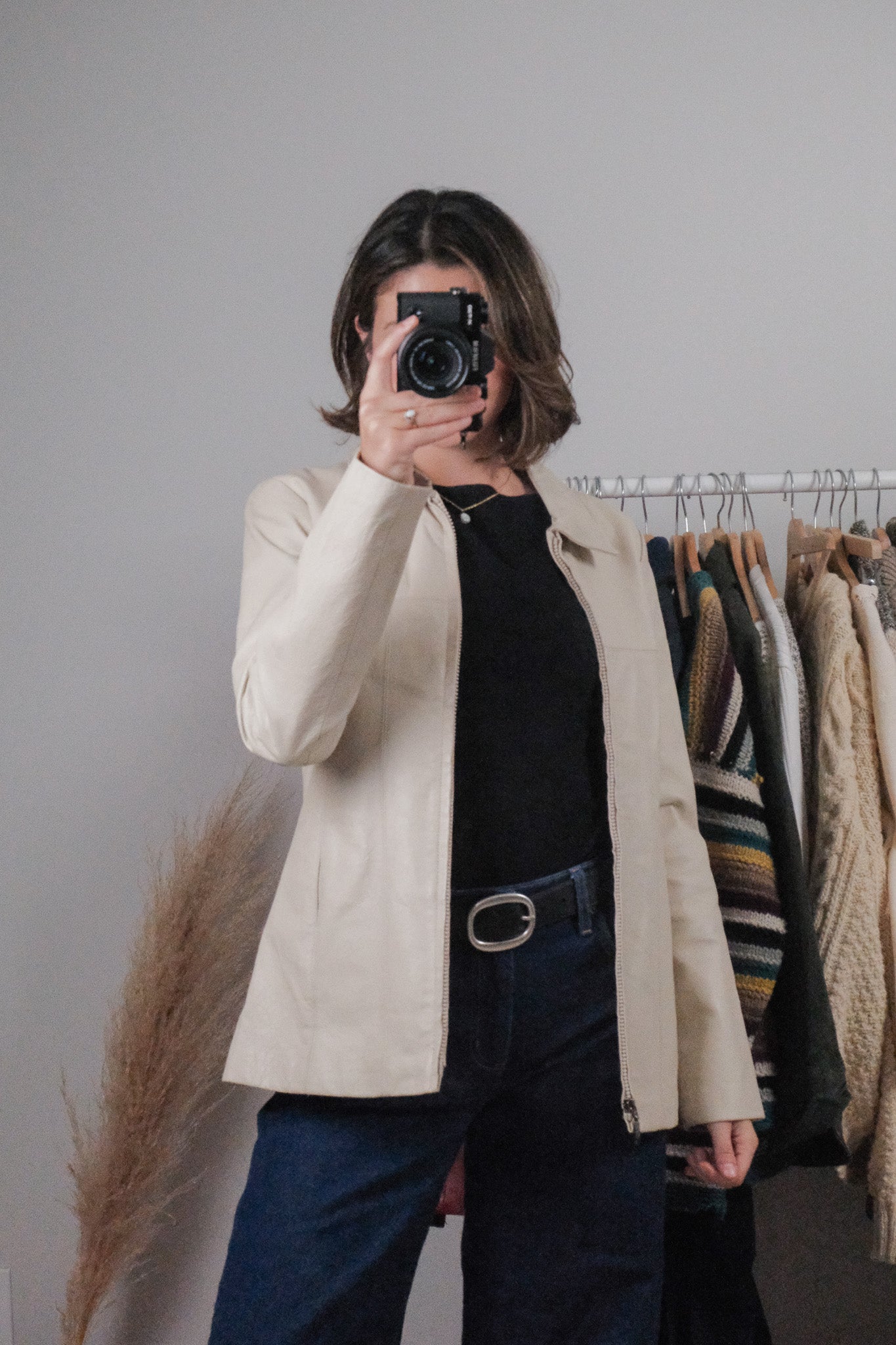 Vintage x Collared Leather Jacket (S)