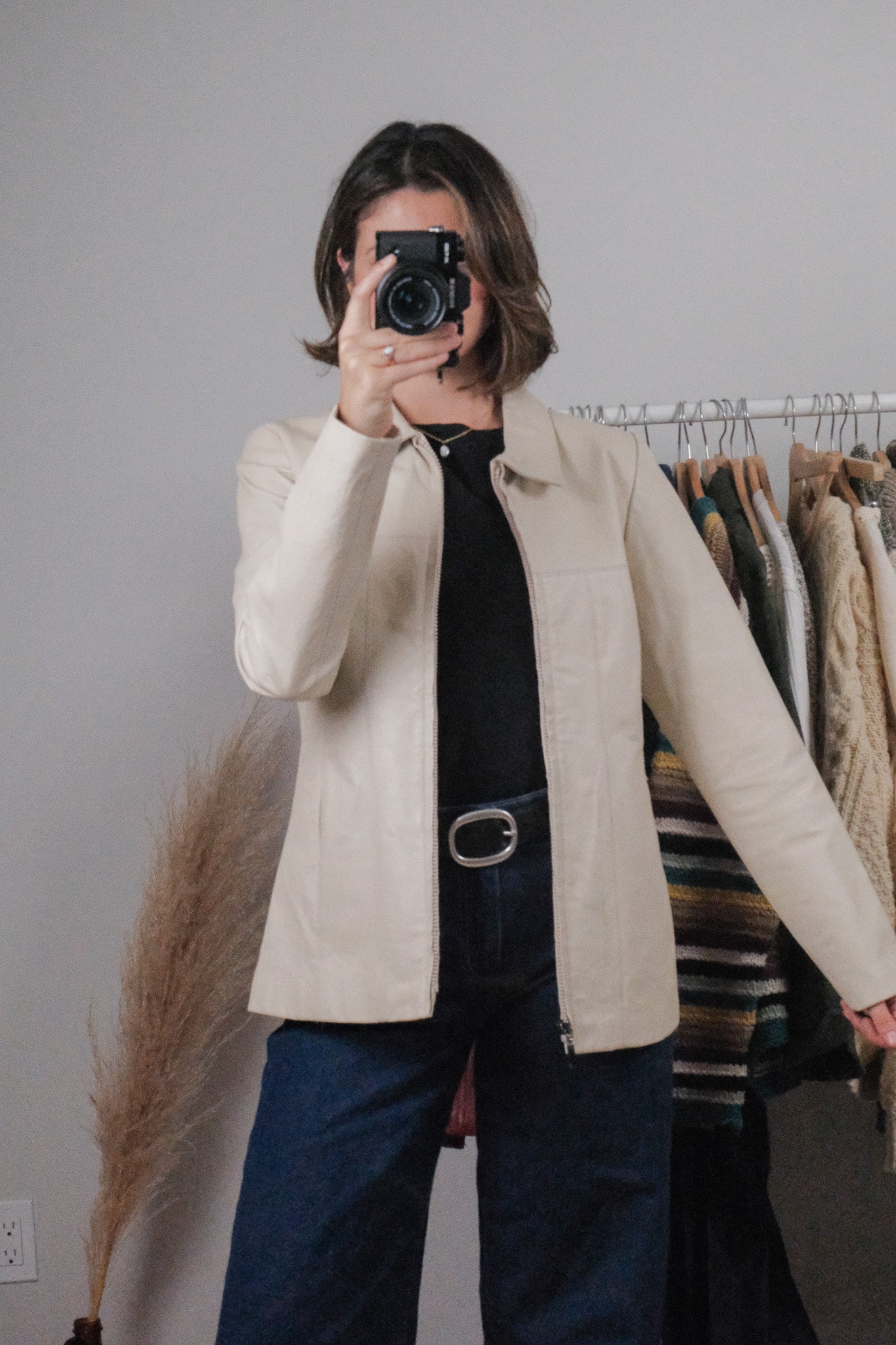 Vintage x Collared Leather Jacket (S)