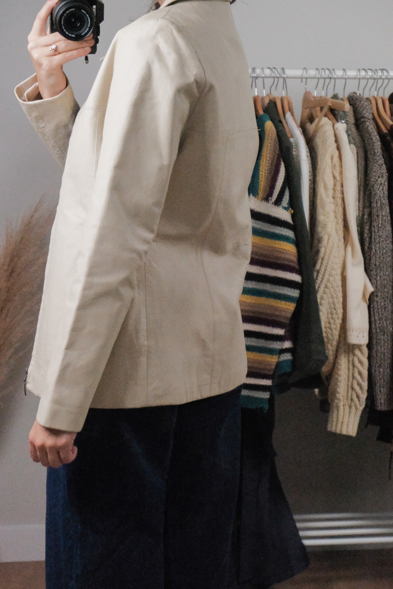 Vintage x Collared Leather Jacket (S)