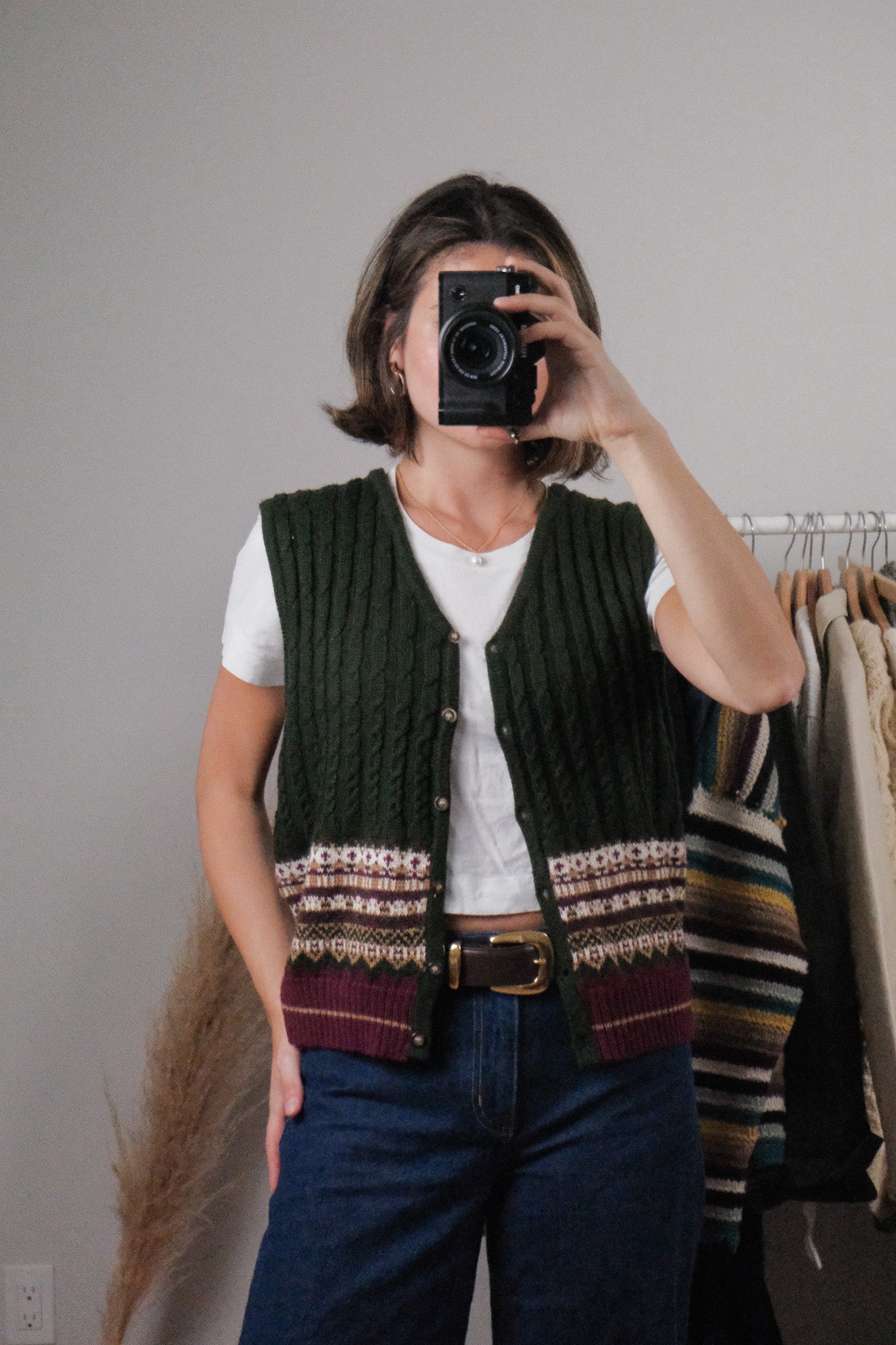 Vintage x Wool Blend Patterned Vest (M)