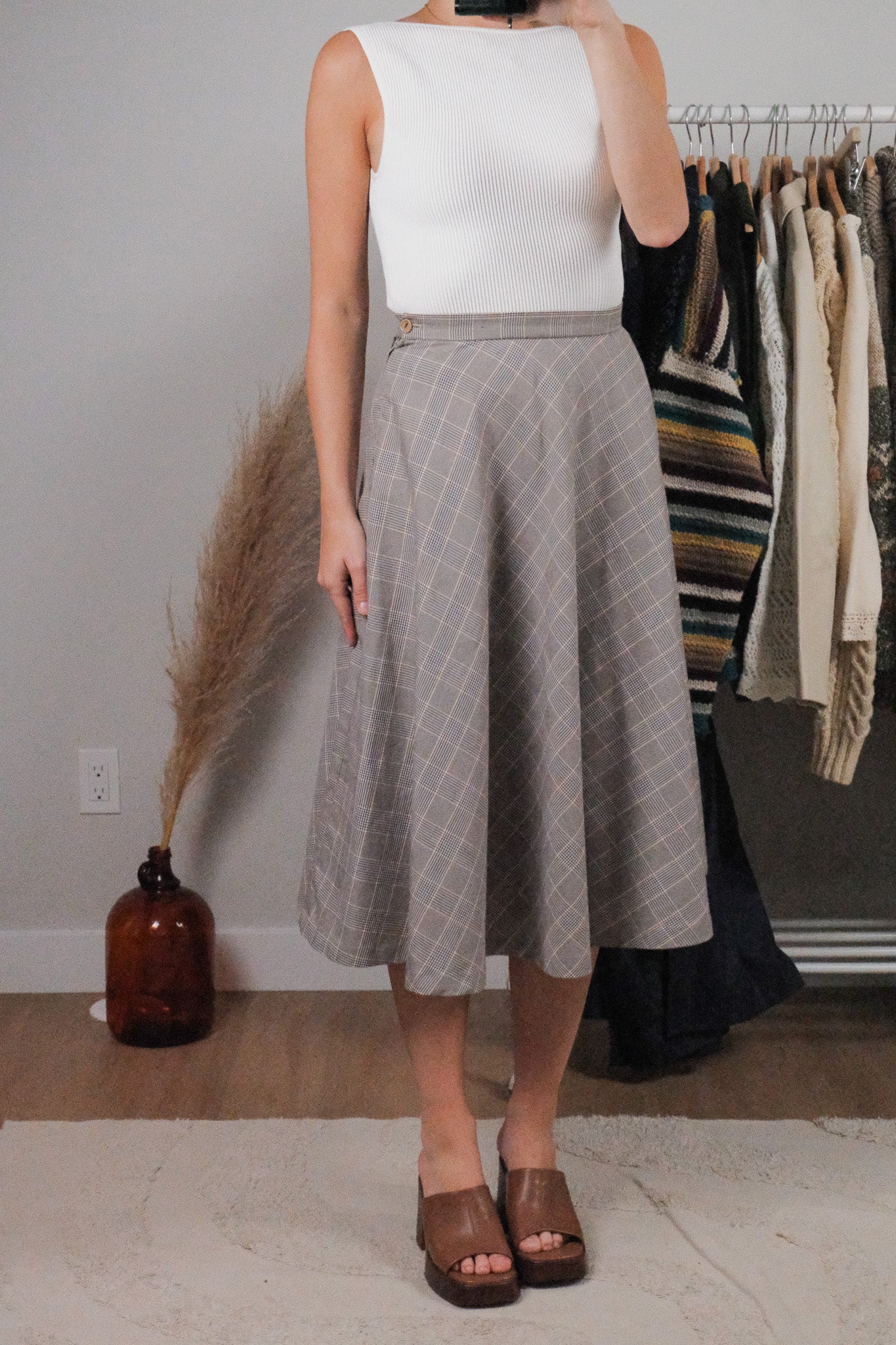 Made in Canada x Vintage x Plaid Midi Skirt (4/6)