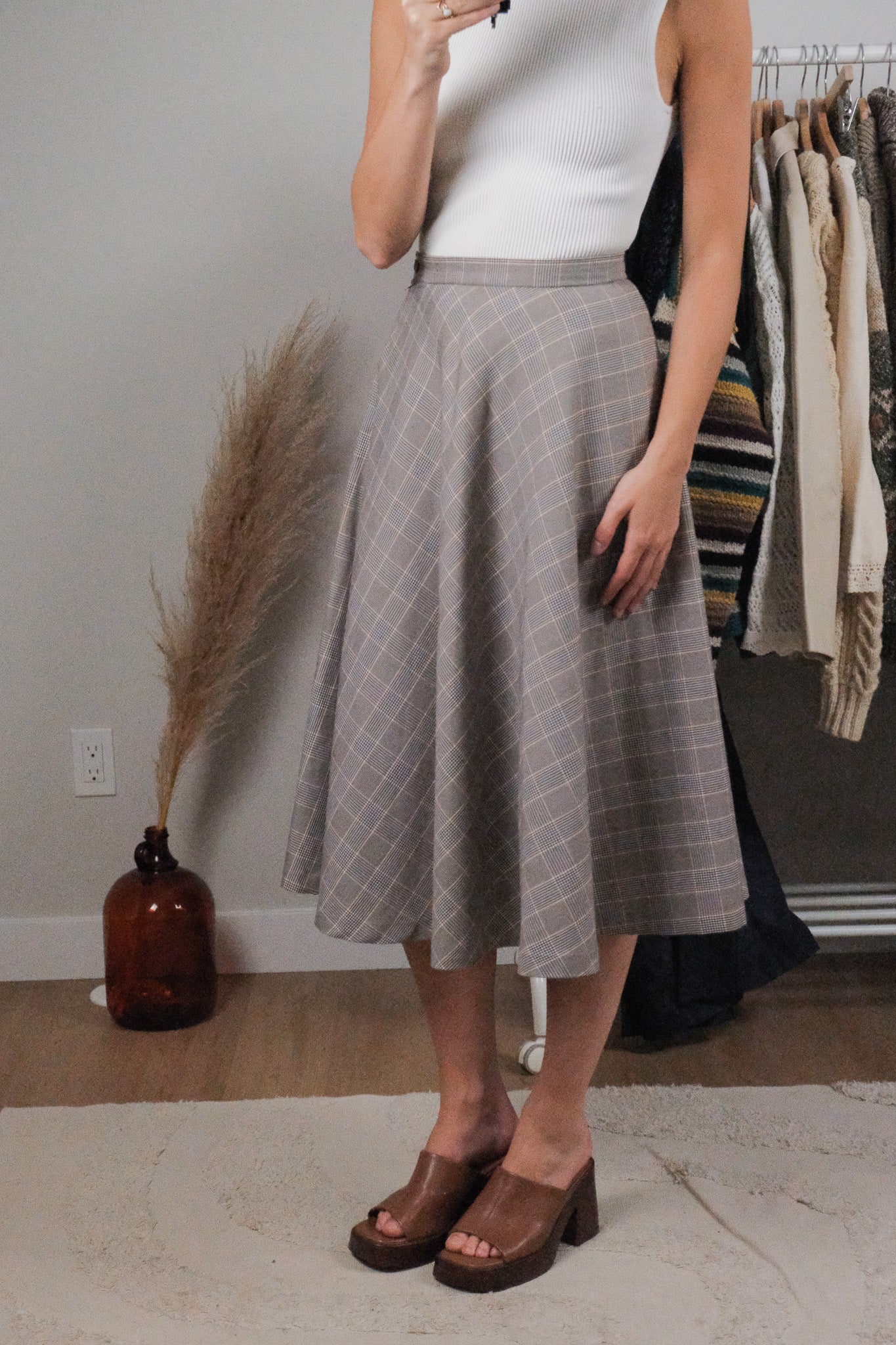 Made in Canada x Vintage x Plaid Midi Skirt (4/6)