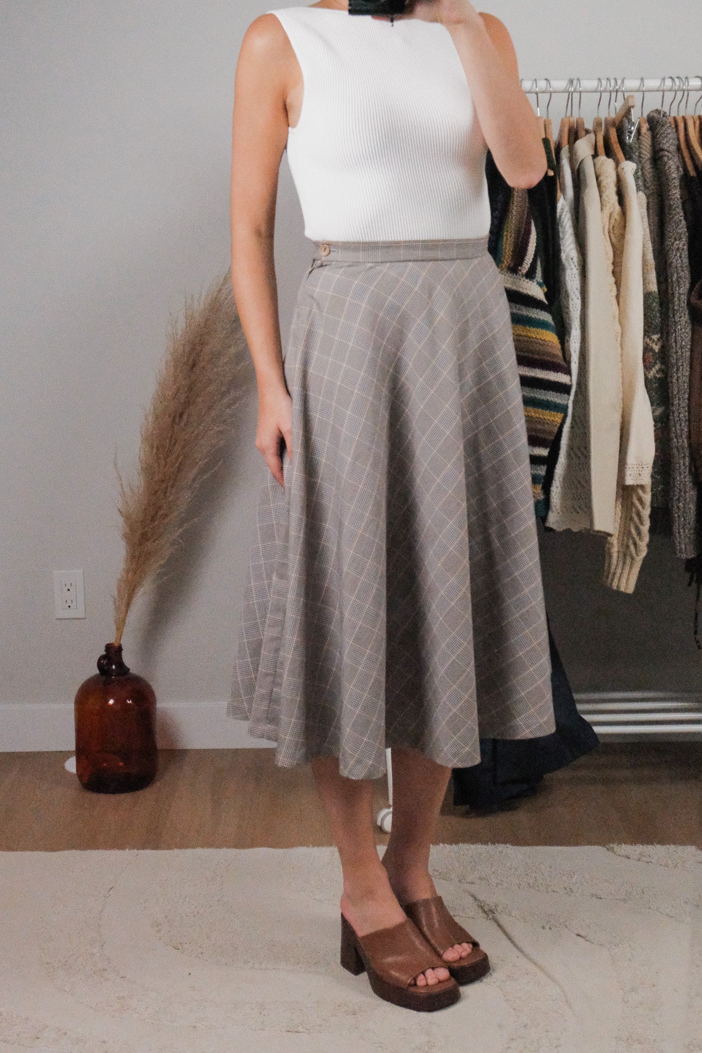 Made in Canada x Vintage x Plaid Midi Skirt (4/6)