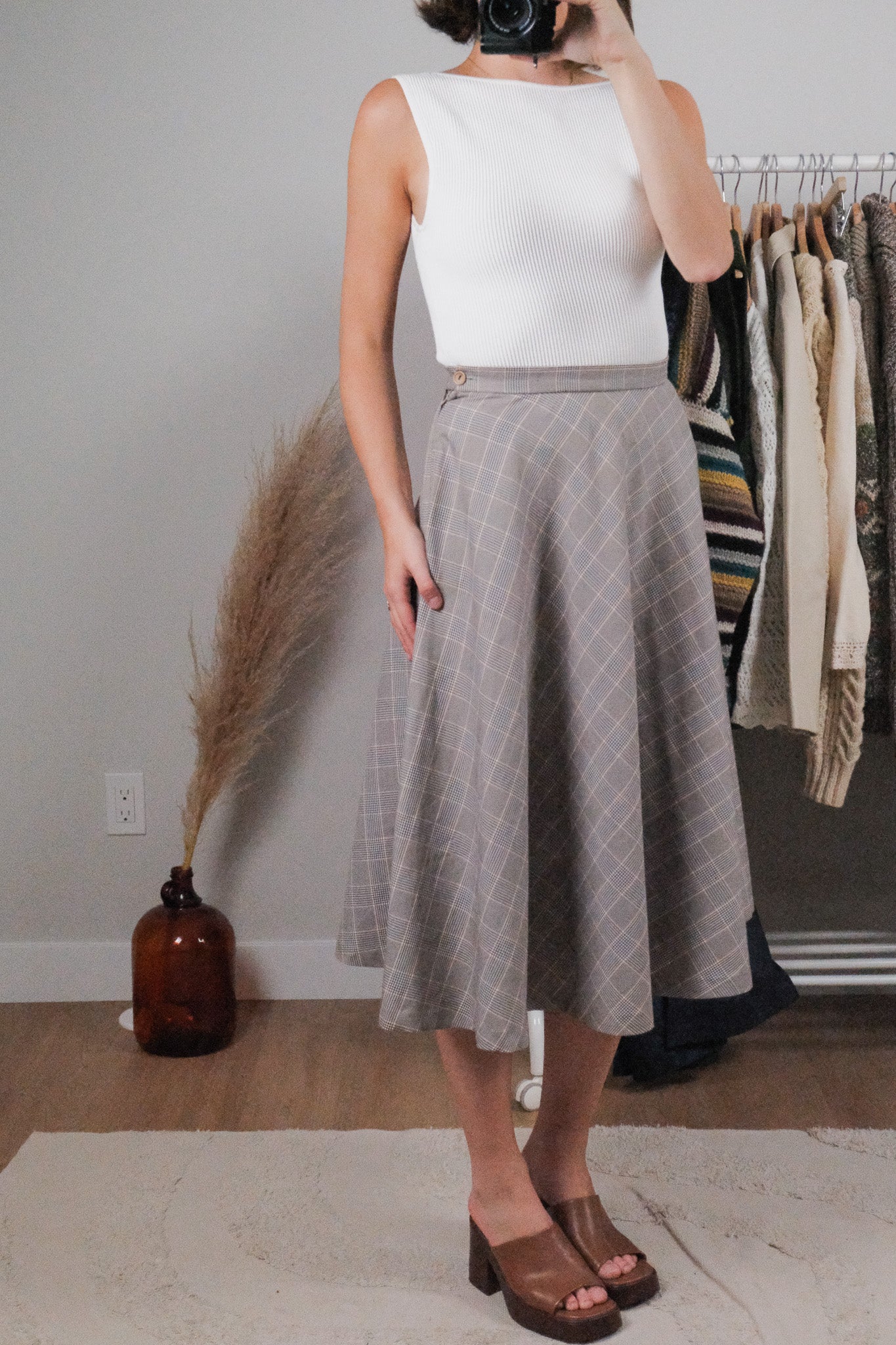 Made in Canada x Vintage x Plaid Midi Skirt (4/6)