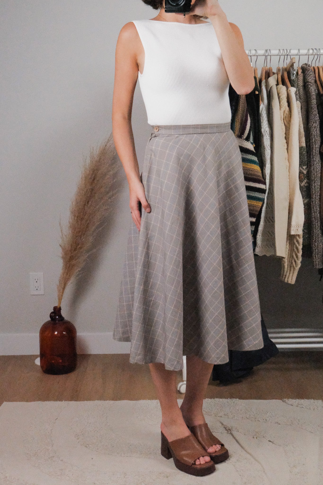 Made in Canada x Vintage x Plaid Midi Skirt (4/6)