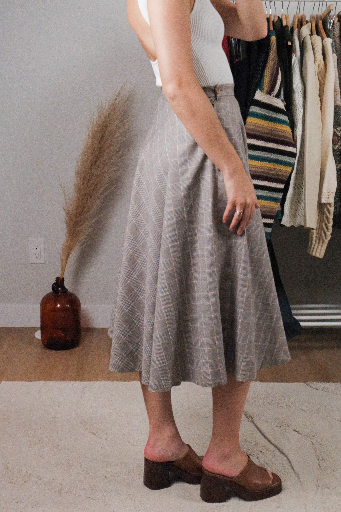 Made in Canada x Vintage x Plaid Midi Skirt (4/6)
