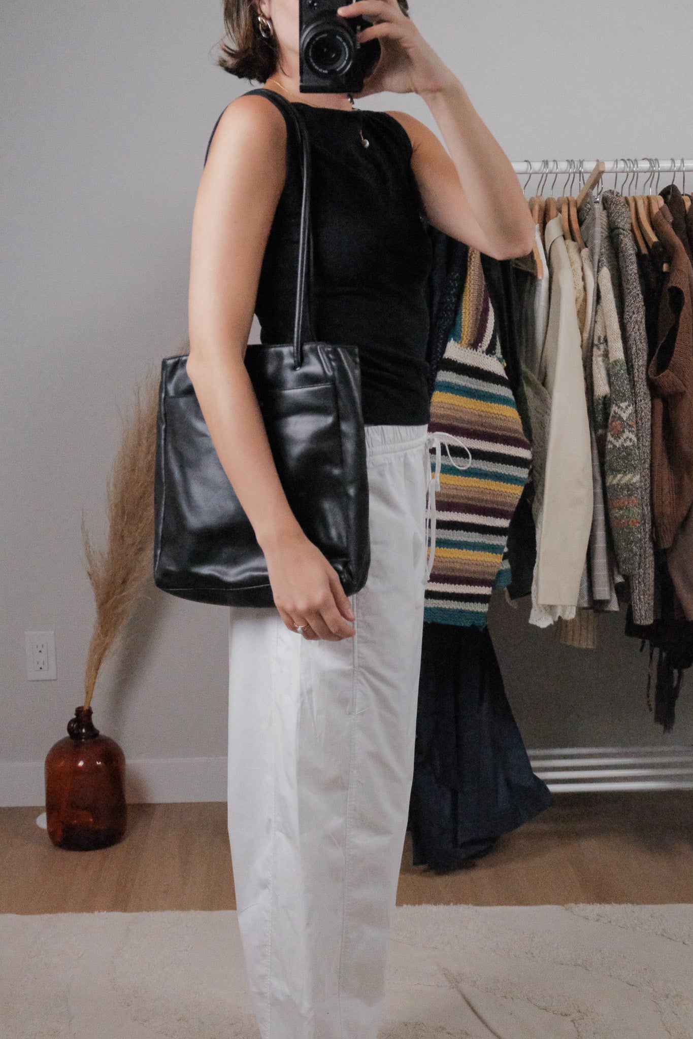 Vintage x Faux Leather Shoulder Bag