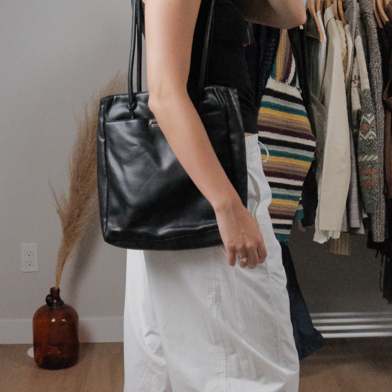 Vintage x Faux Leather Shoulder Bag