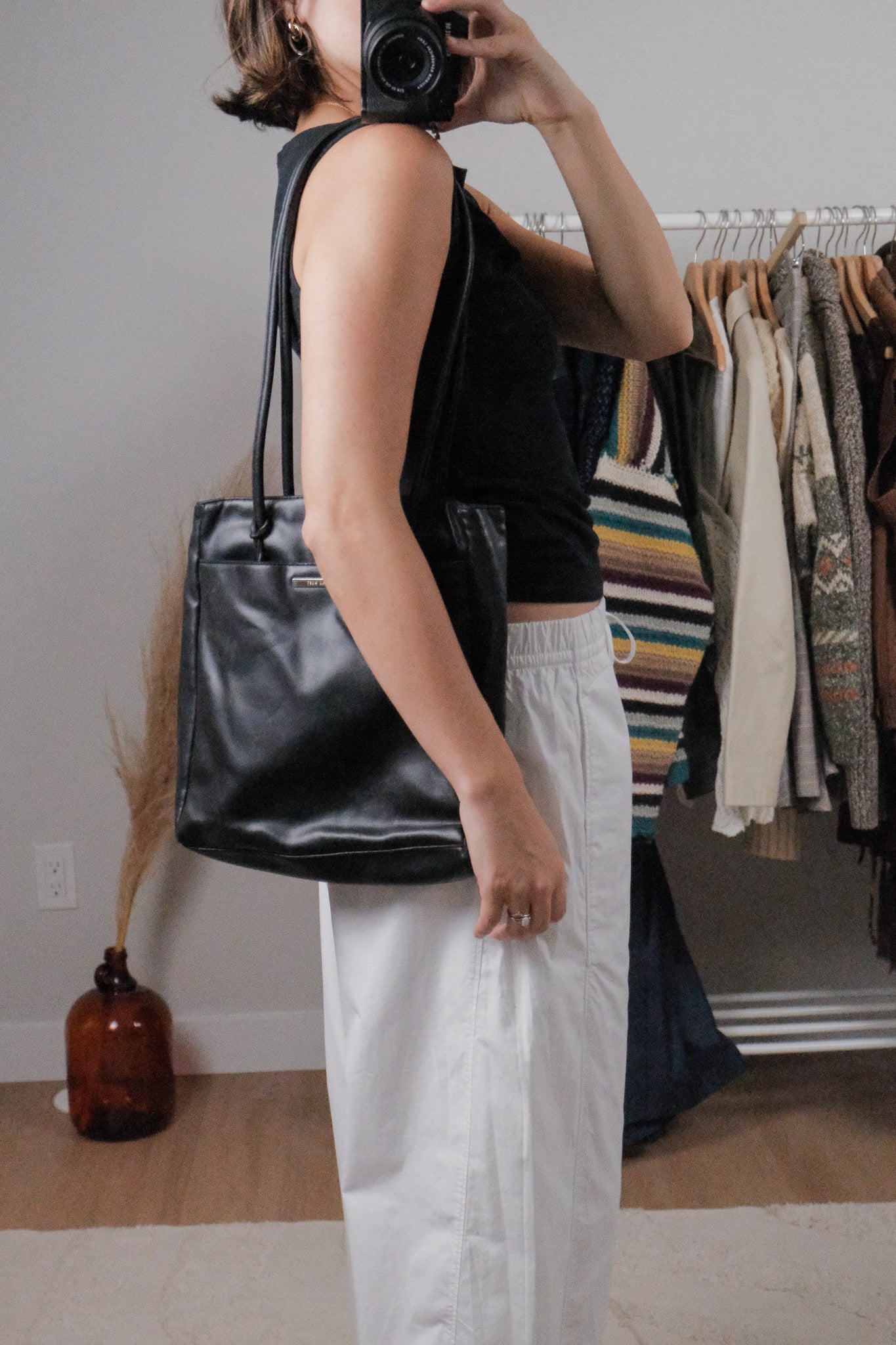 Vintage x Faux Leather Shoulder Bag