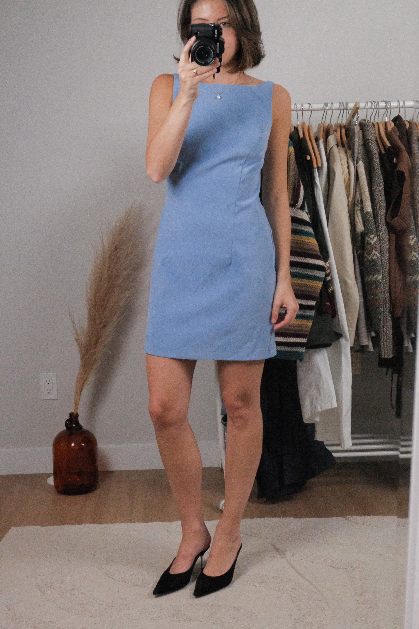 Made in USA x Vintage x Faux Suede Mini Dress (S)