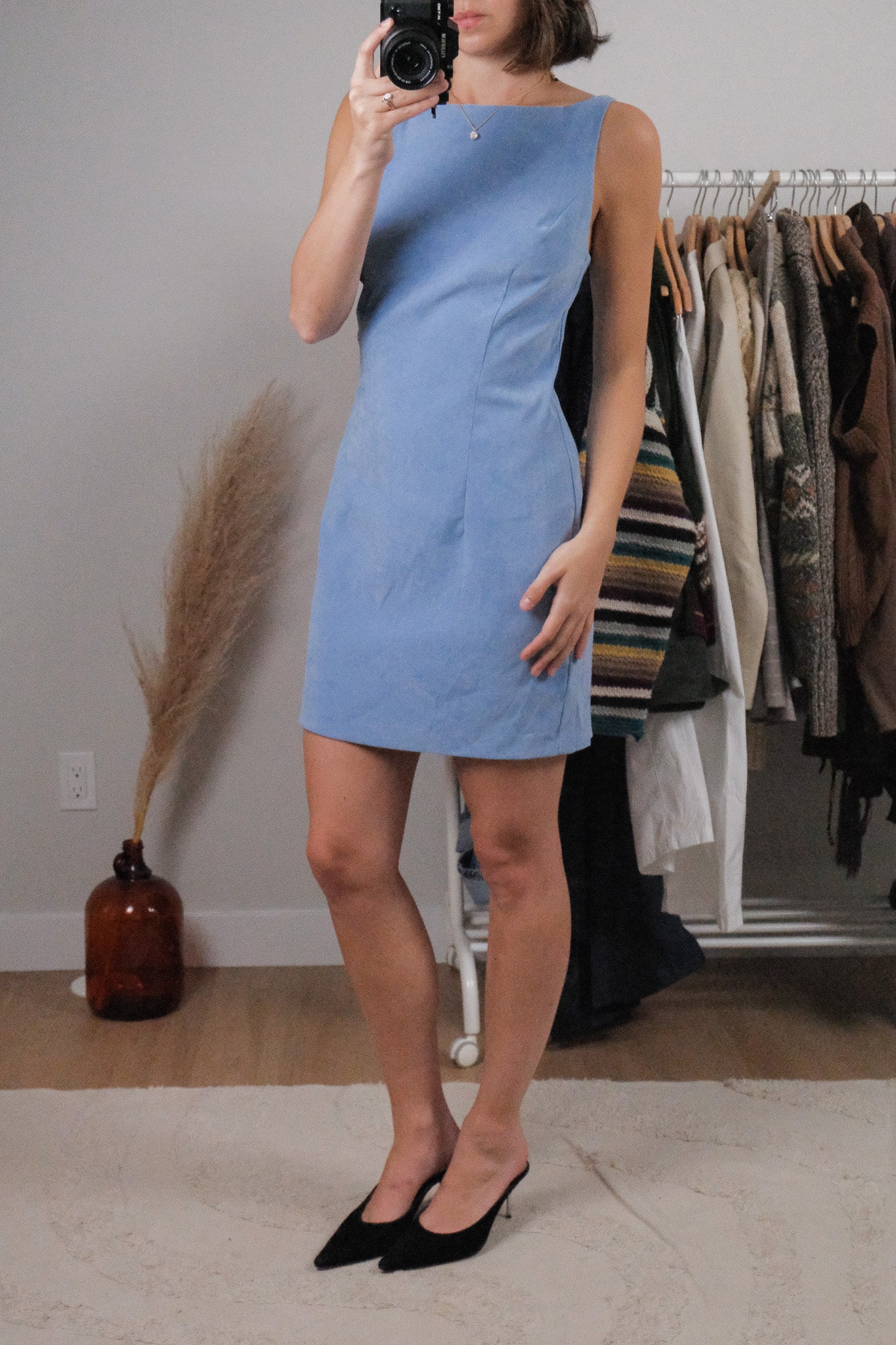 Made in USA x Vintage x Faux Suede Mini Dress (S)
