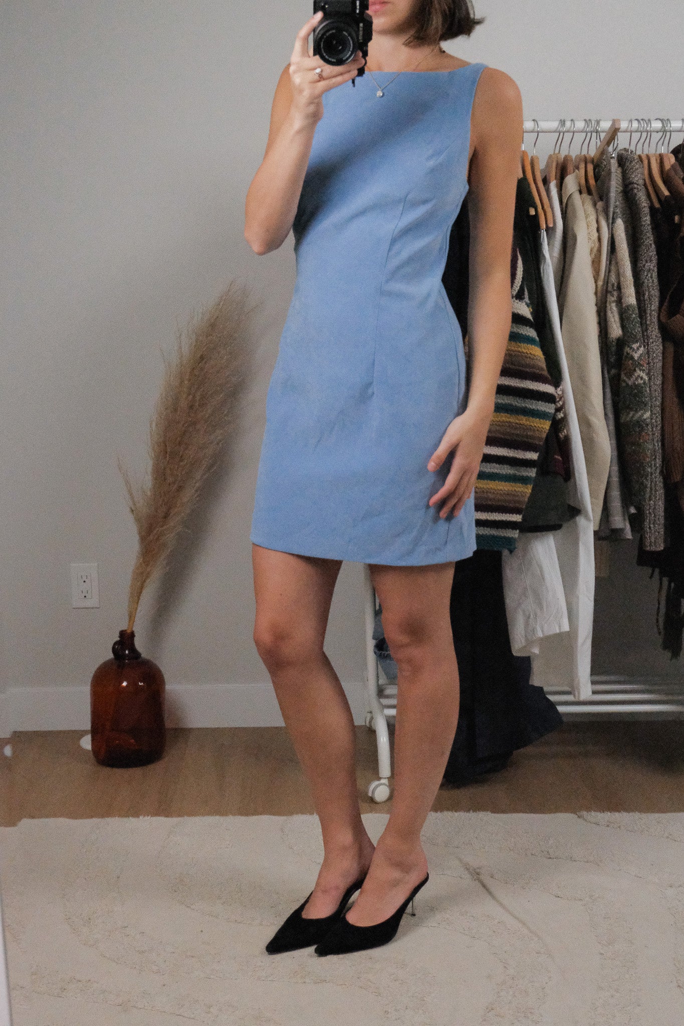 Made in USA x Vintage x Faux Suede Mini Dress (S)
