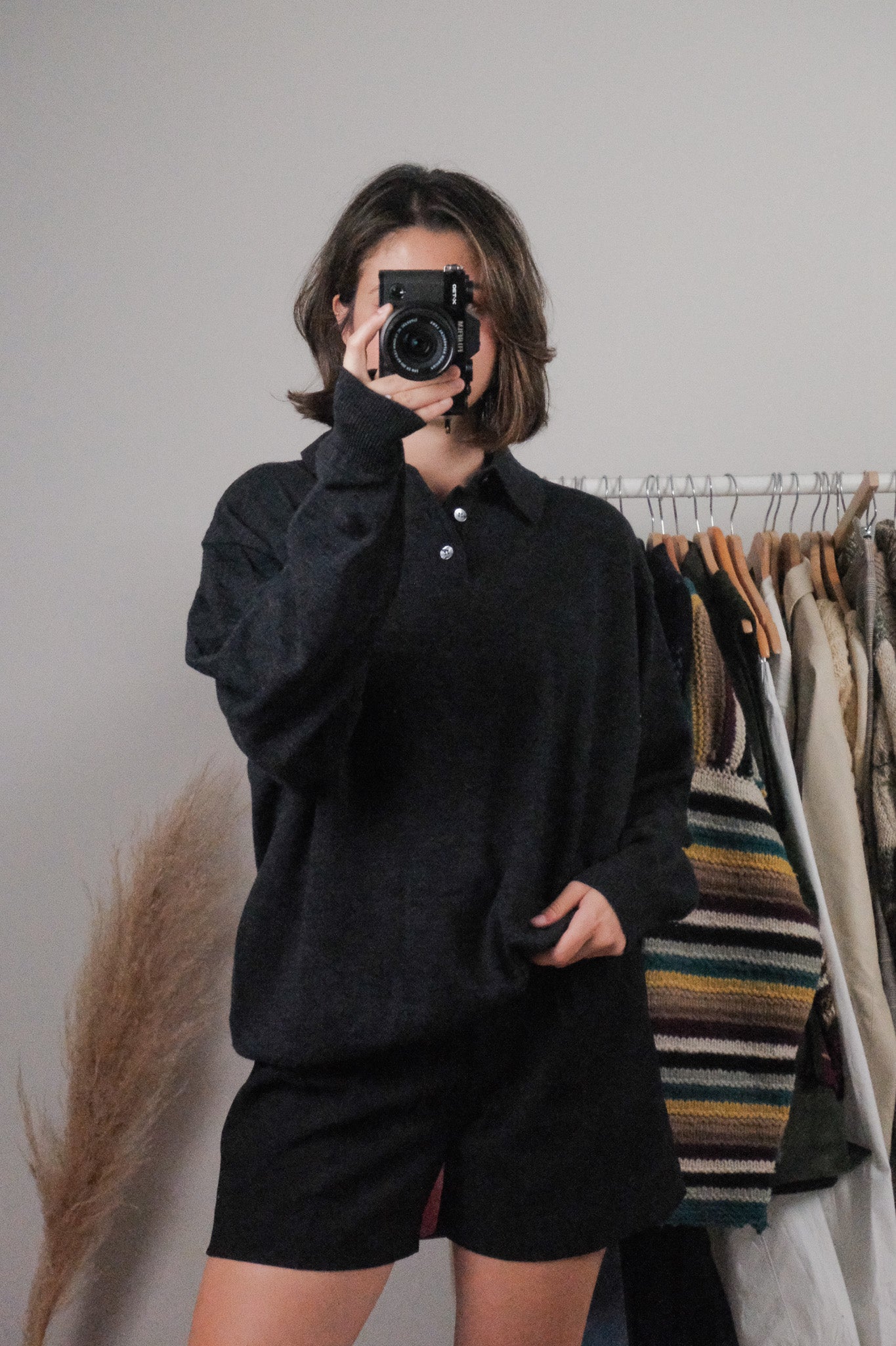 Vintage x Merino Wool Blend Collared Top (M/L)