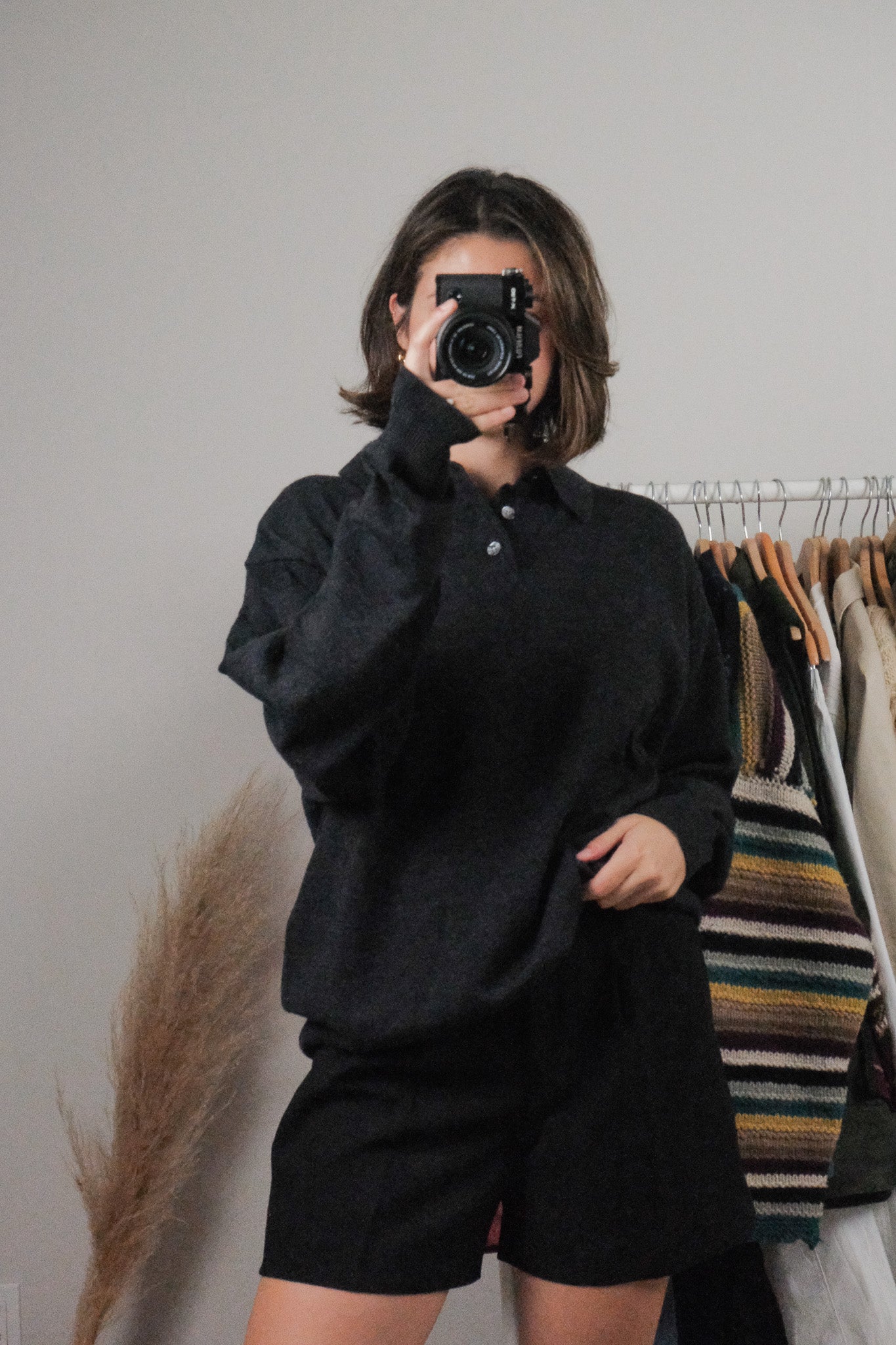 Vintage x Merino Wool Blend Collared Top (M/L)