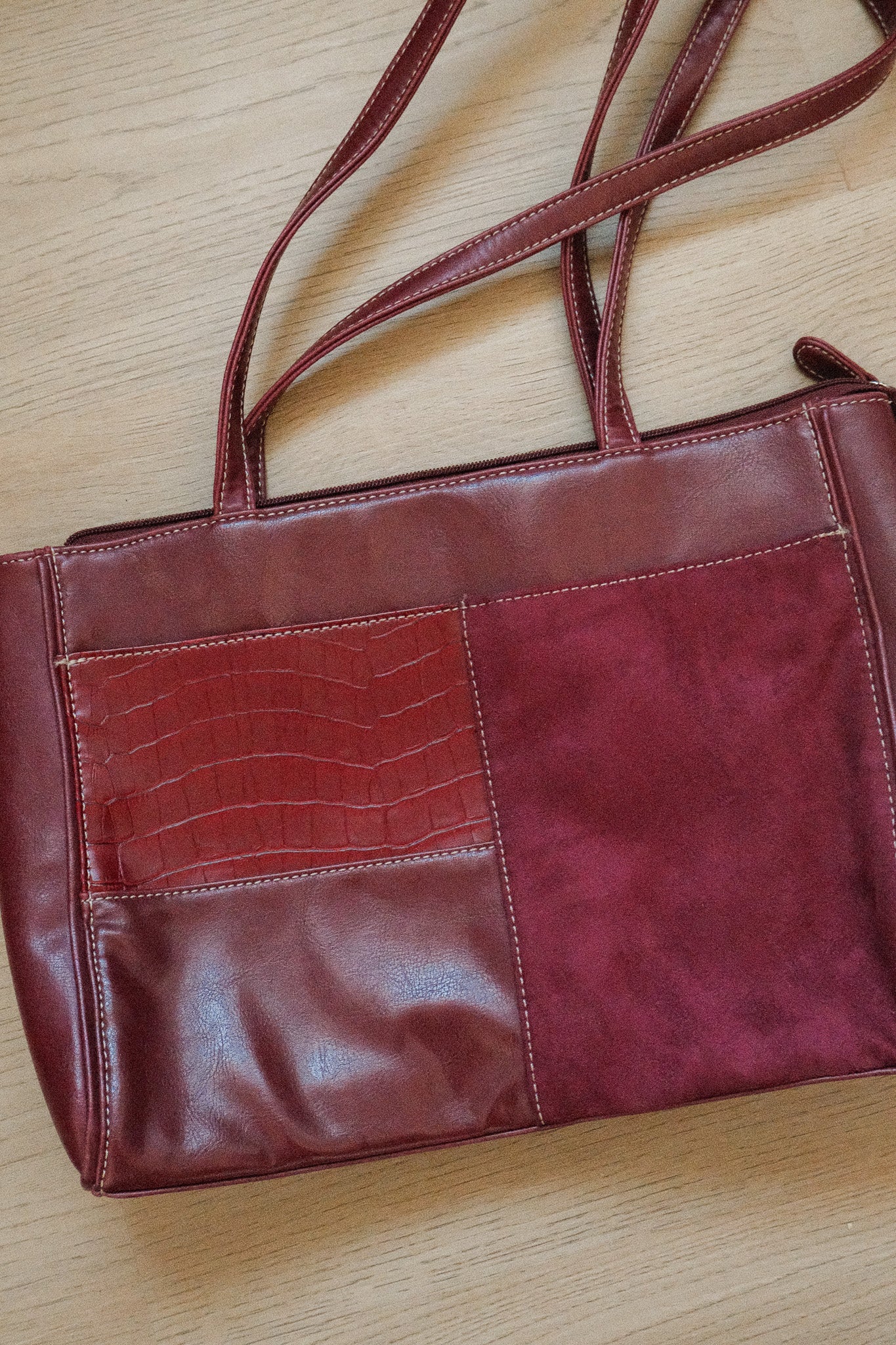 Vintage x Faux Leather Patchwork Purse
