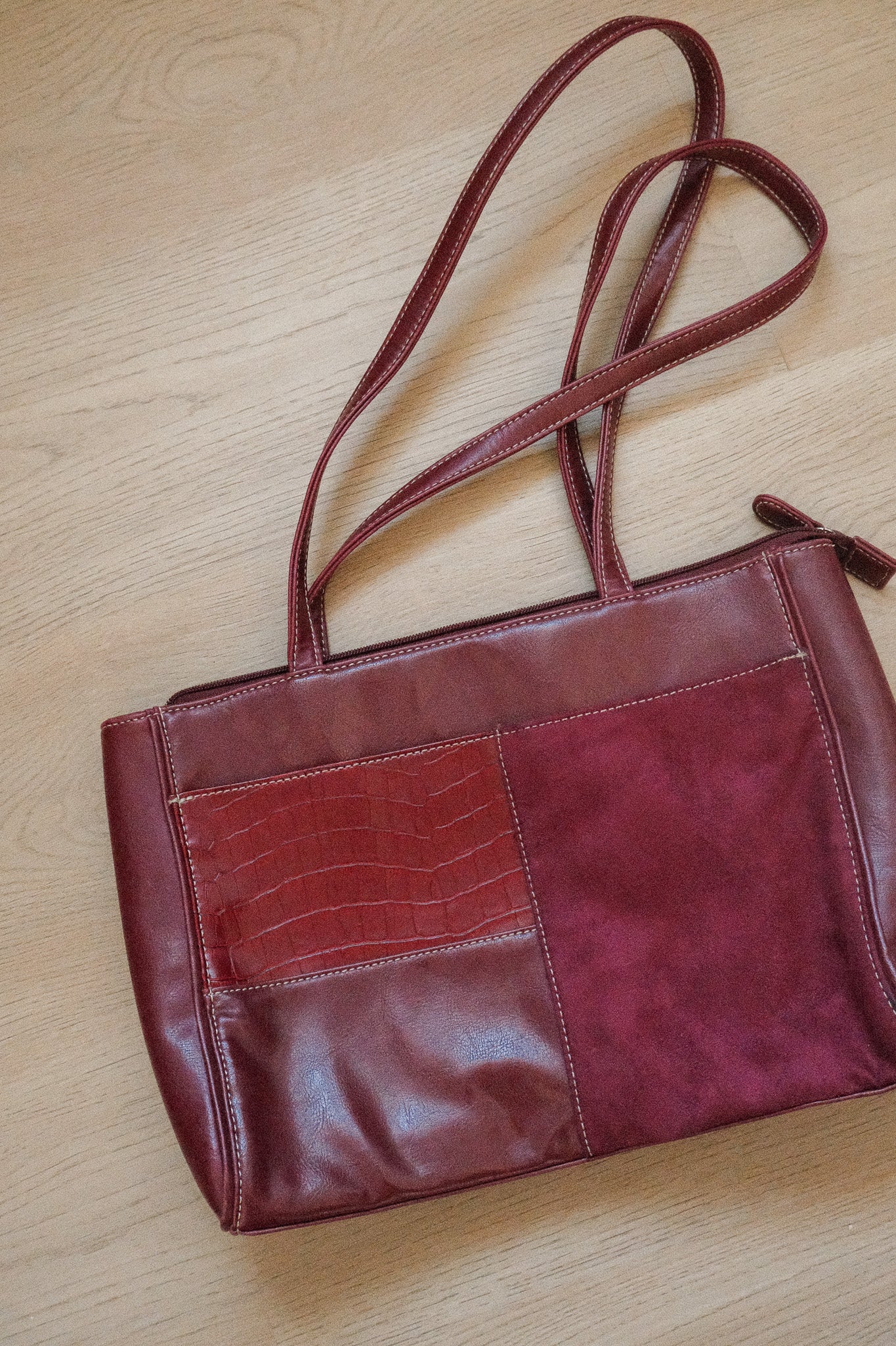 Vintage x Faux Leather Patchwork Purse