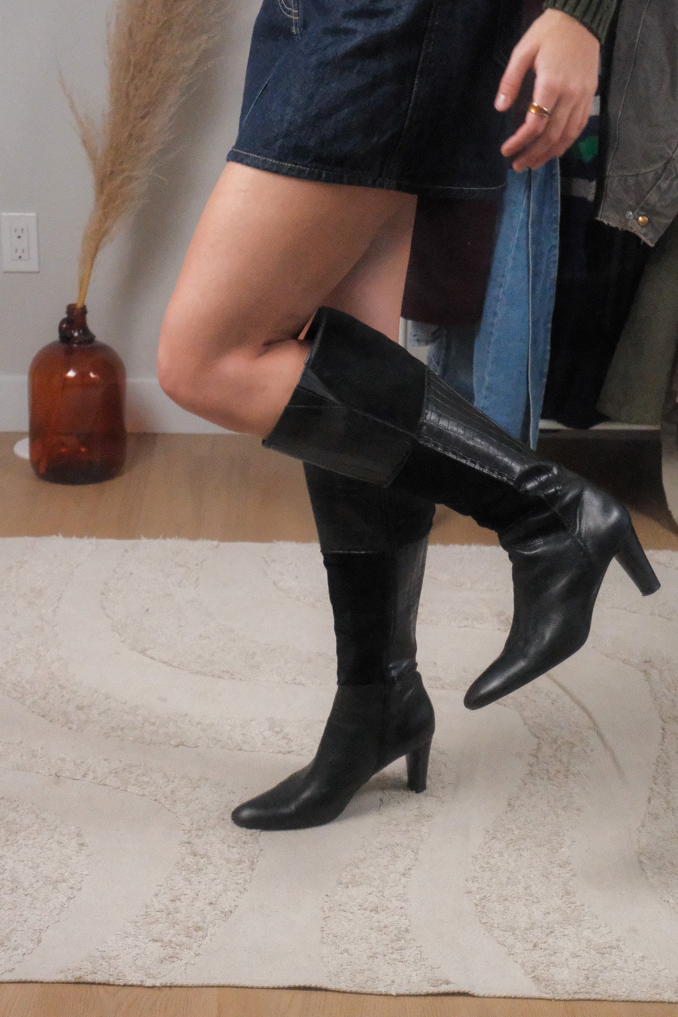 Vintage x Leather Patchwork Boots (8.5/9)