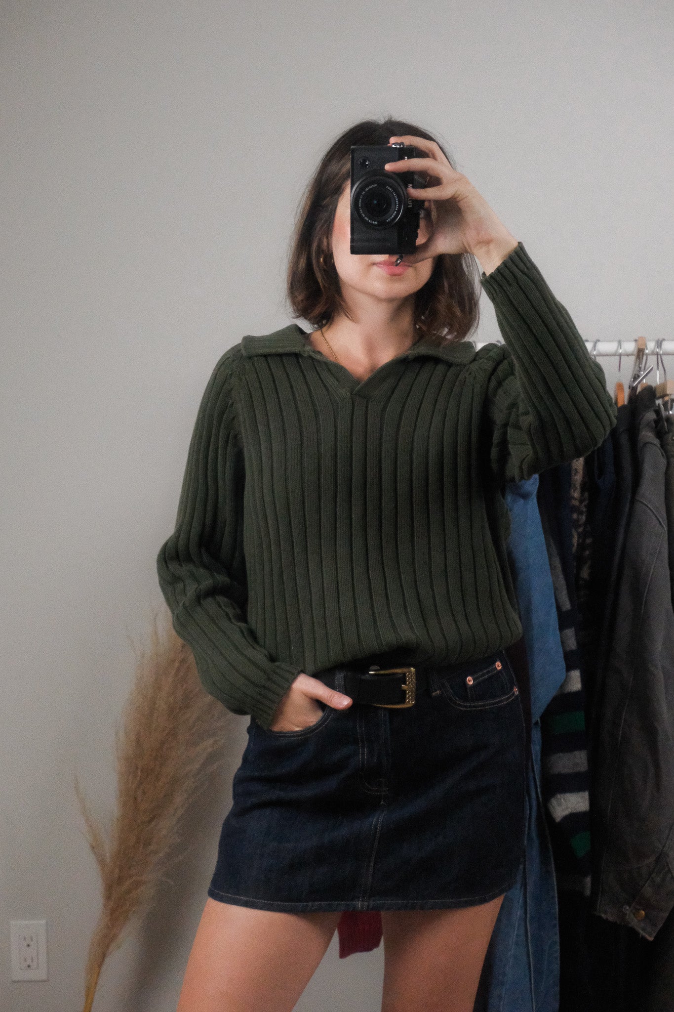 Vintage x Cotton Collared Knit (S/M)