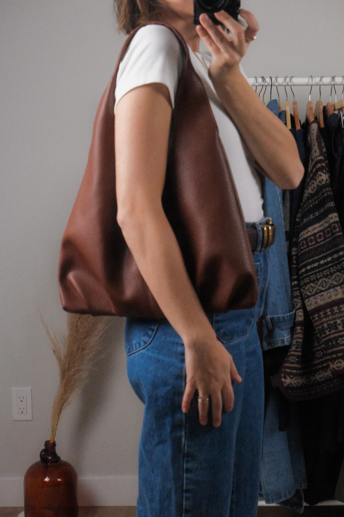 Modern x Faux Leather Hobo Bag