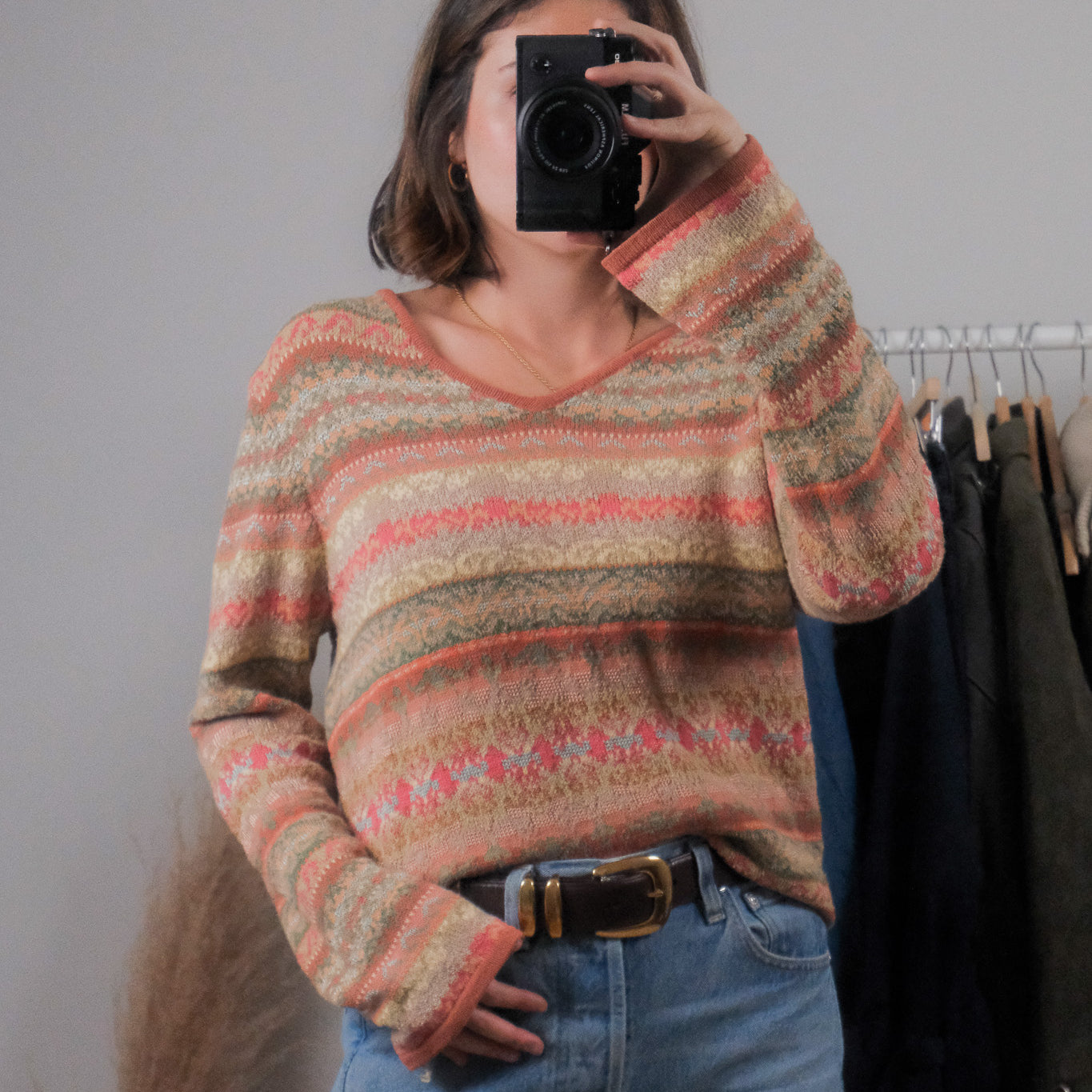 Vintage x Patterned Knit (S/M)