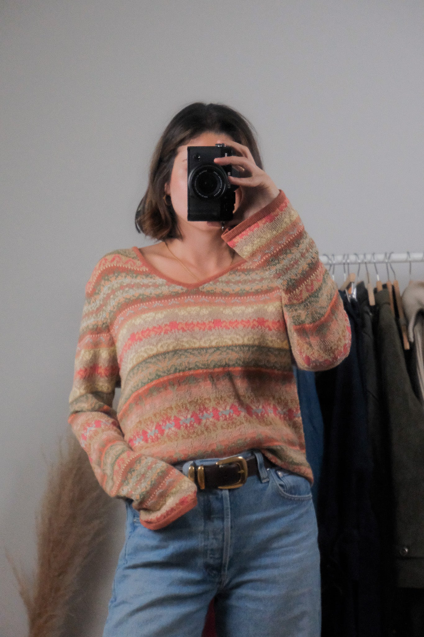 Vintage x Patterned Knit (S/M)