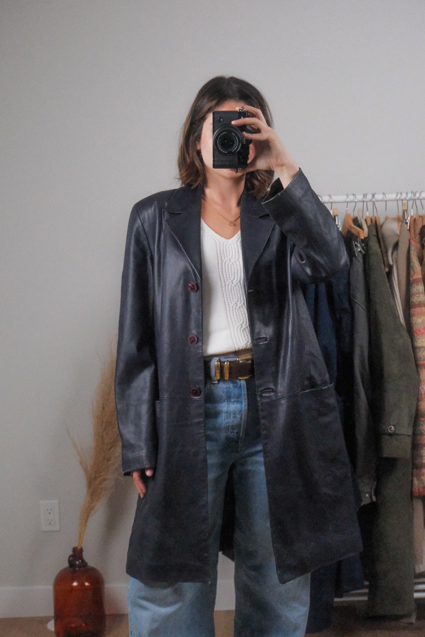 Vintage x Leather Jacket (L)