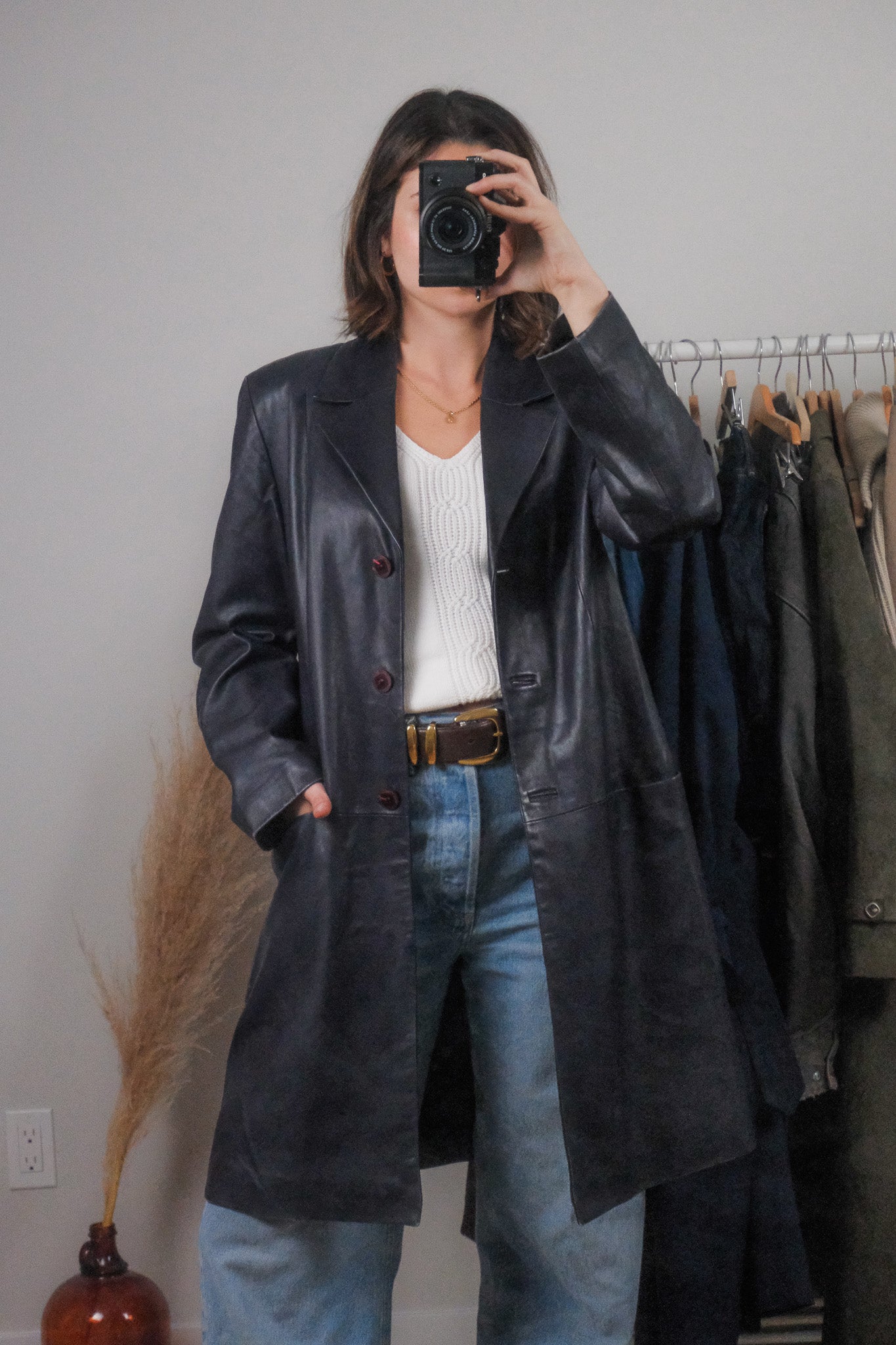 Vintage x Leather Jacket (L)