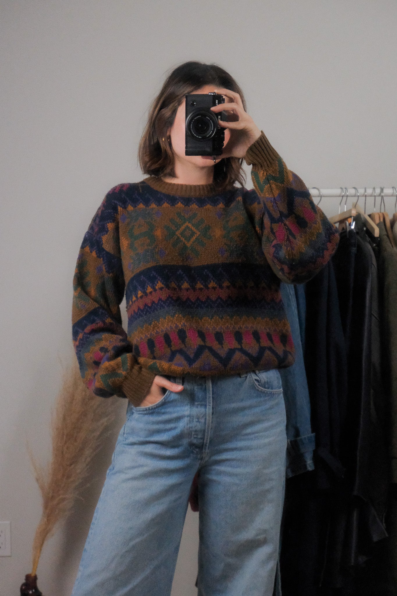 Made in Korea x Vintage x Patterned Knit (S)